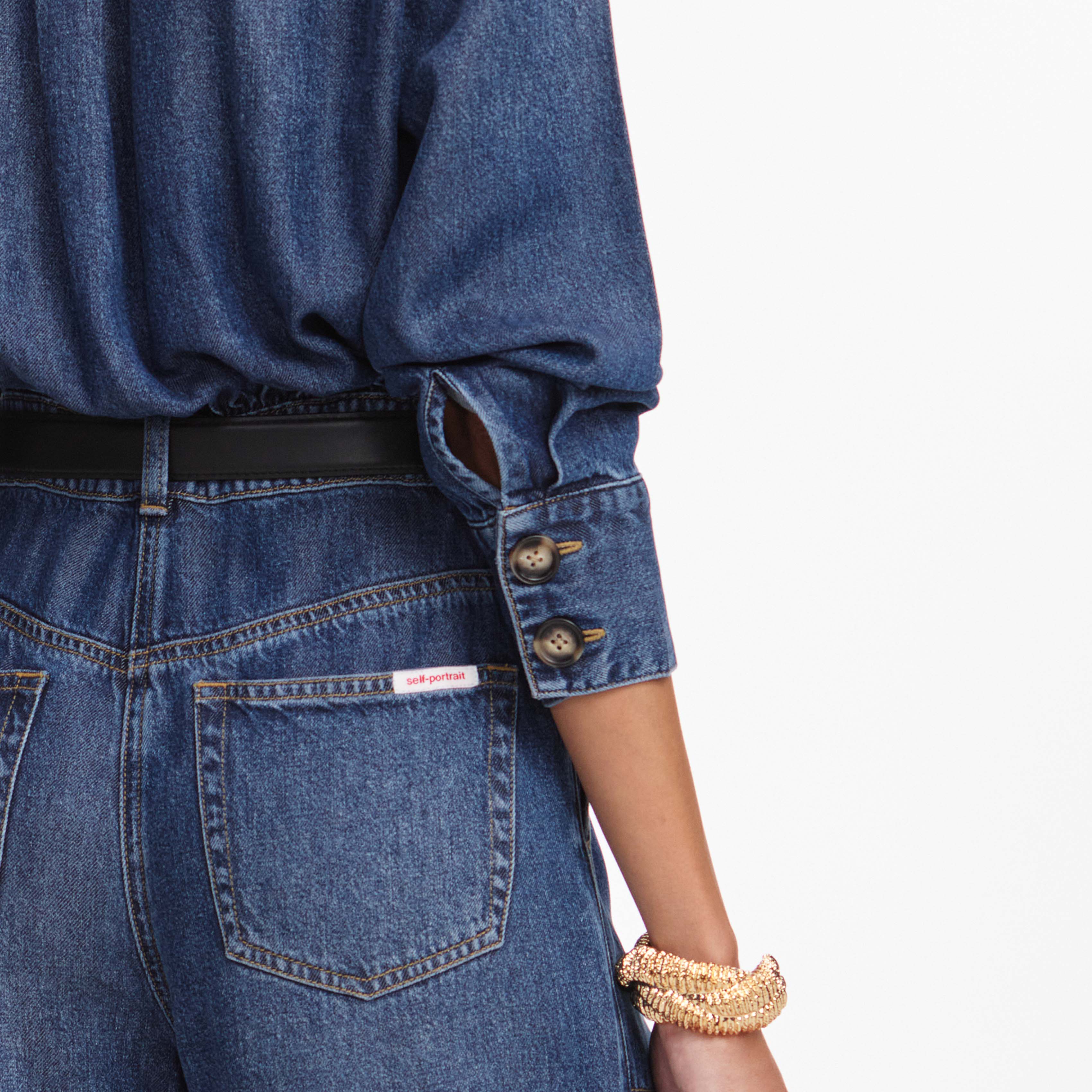 Denim Relaxed Fit Jumpsuit - Image 5