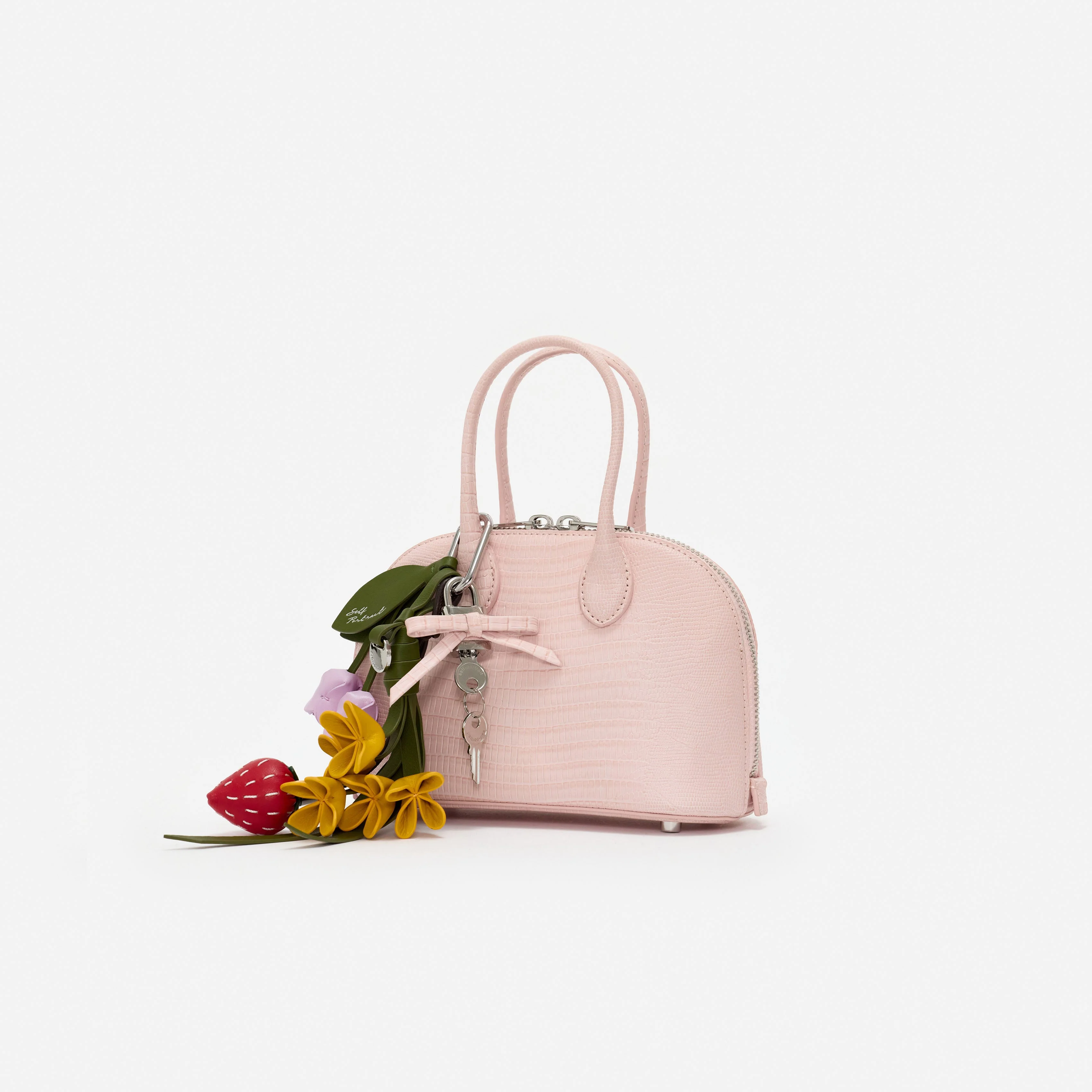 Embossed Leather Pink Mini Bag - Image 2