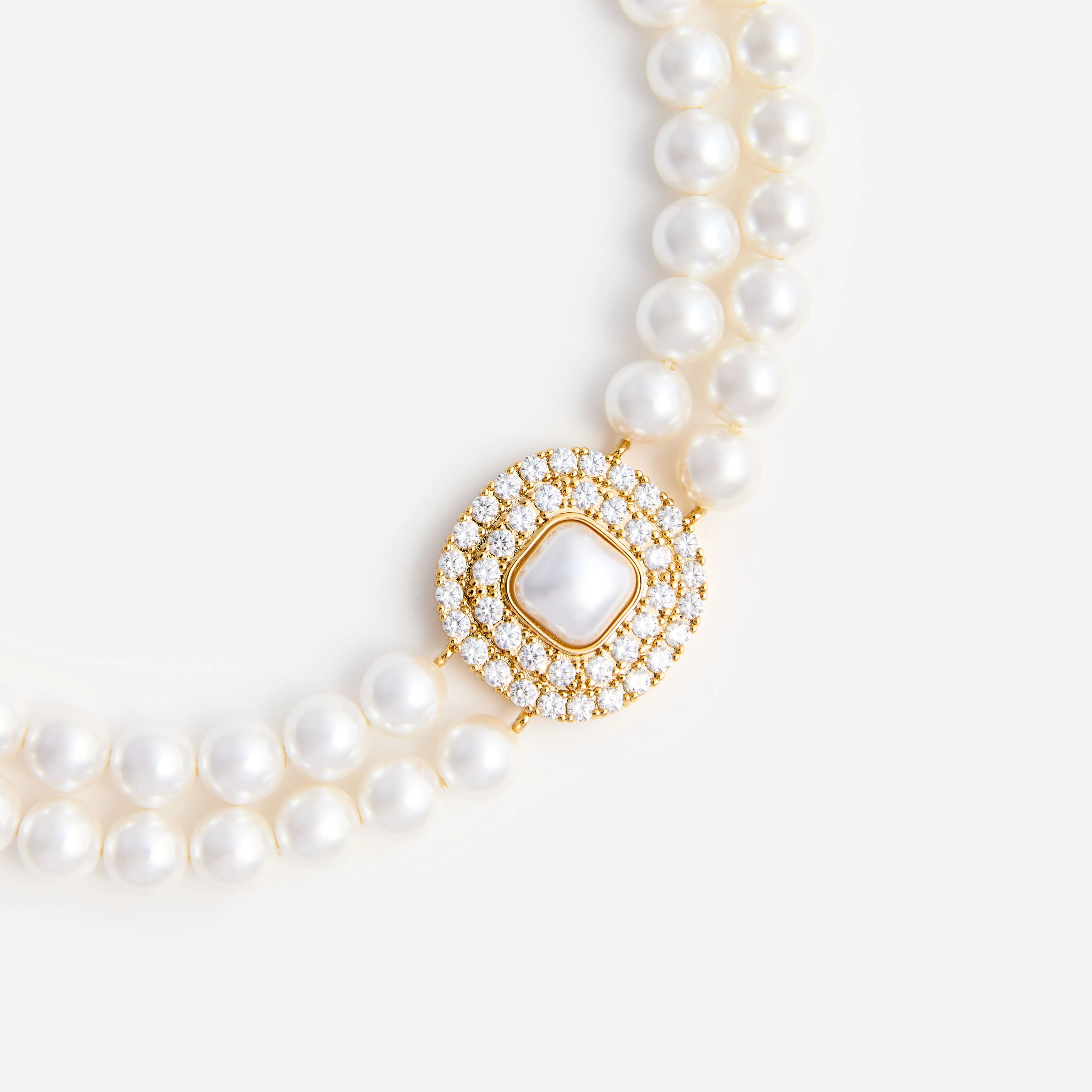 Gold Crystal Pearl Choker - Image 3