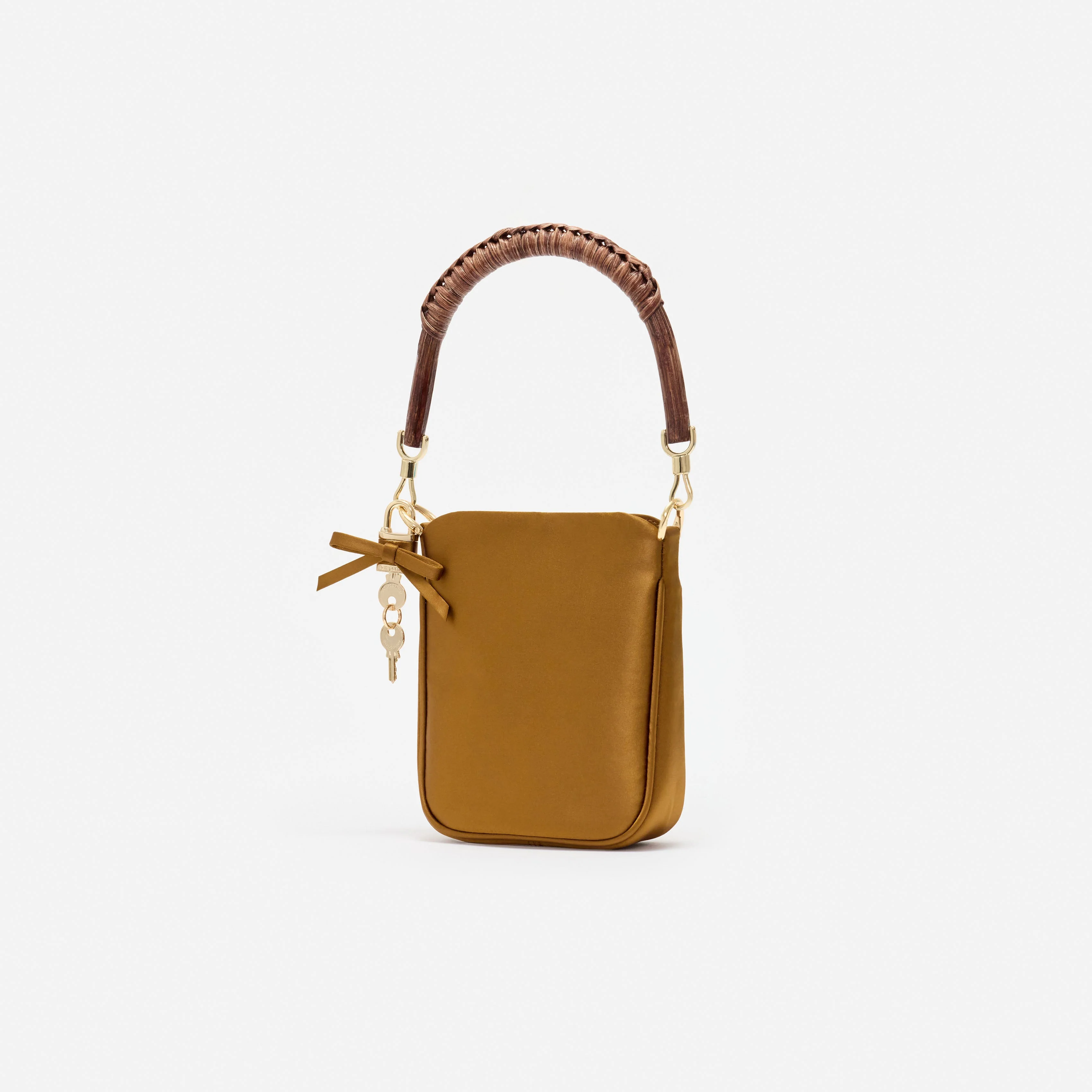 Gold Satin Mini Tote Bag - Image 2
