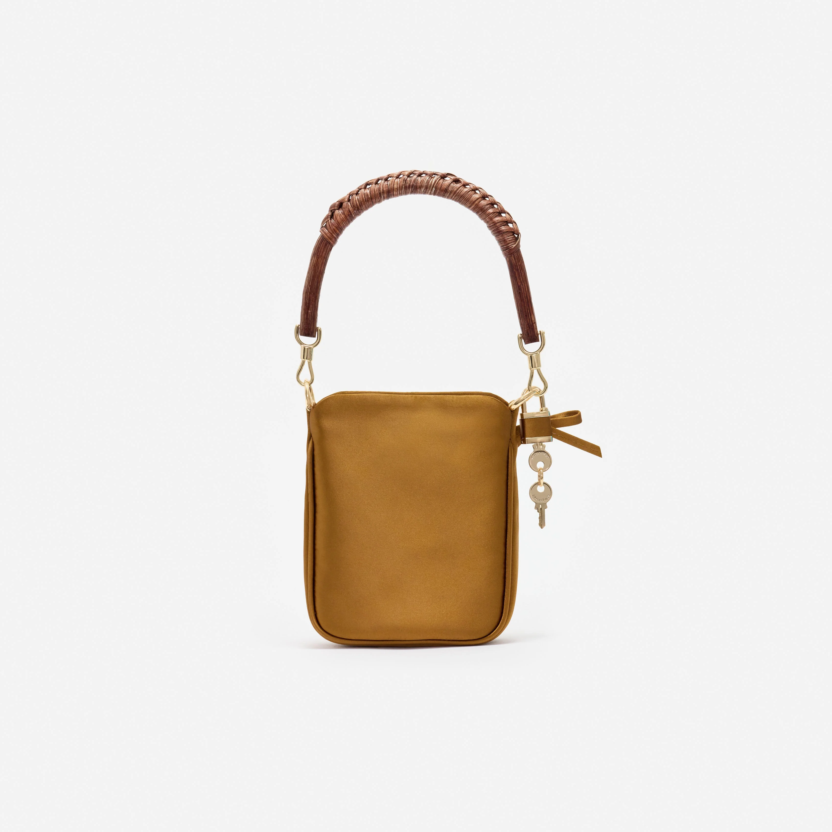 Gold Satin Mini Tote Bag - Image 3