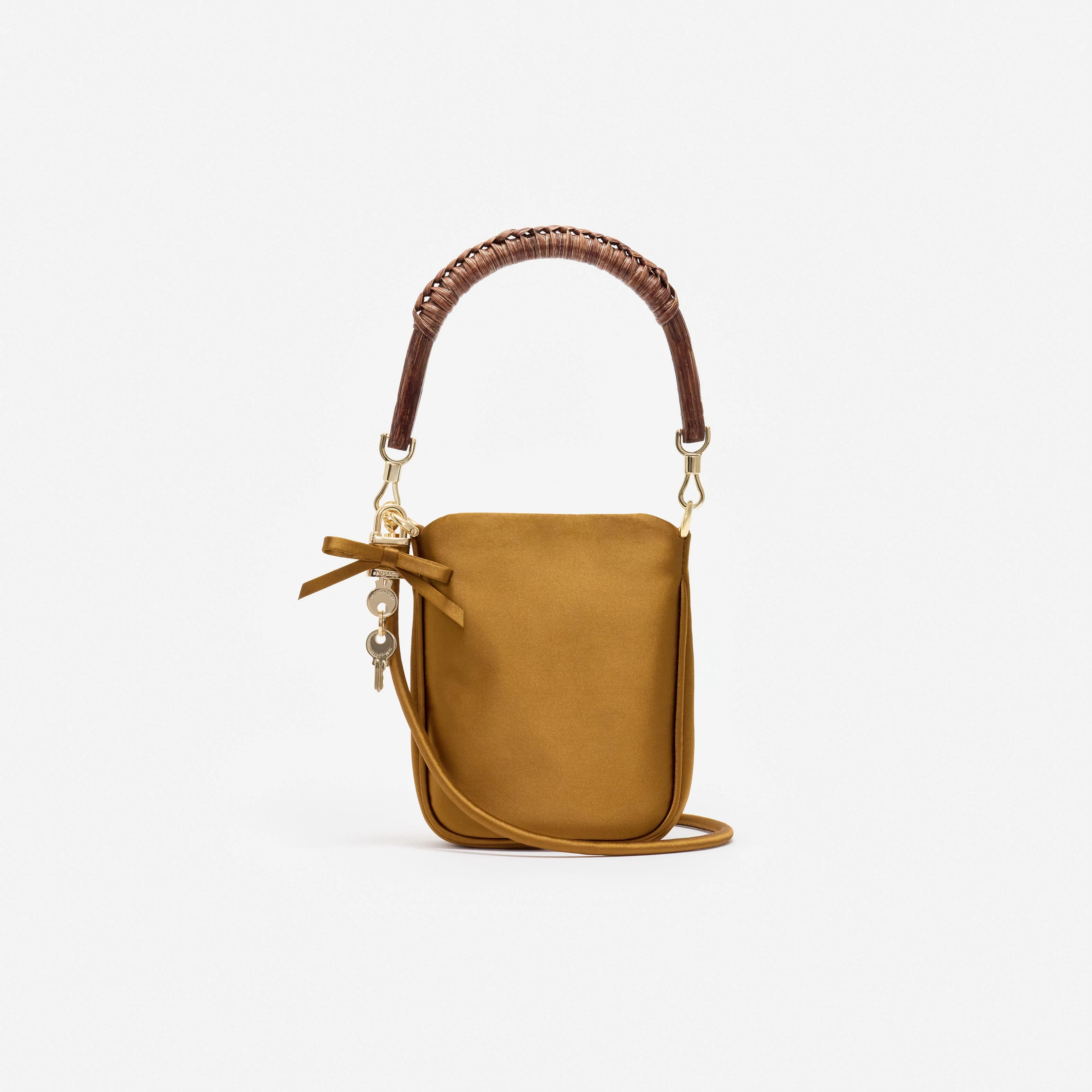 Gold Satin Mini Tote Bag - Image 4