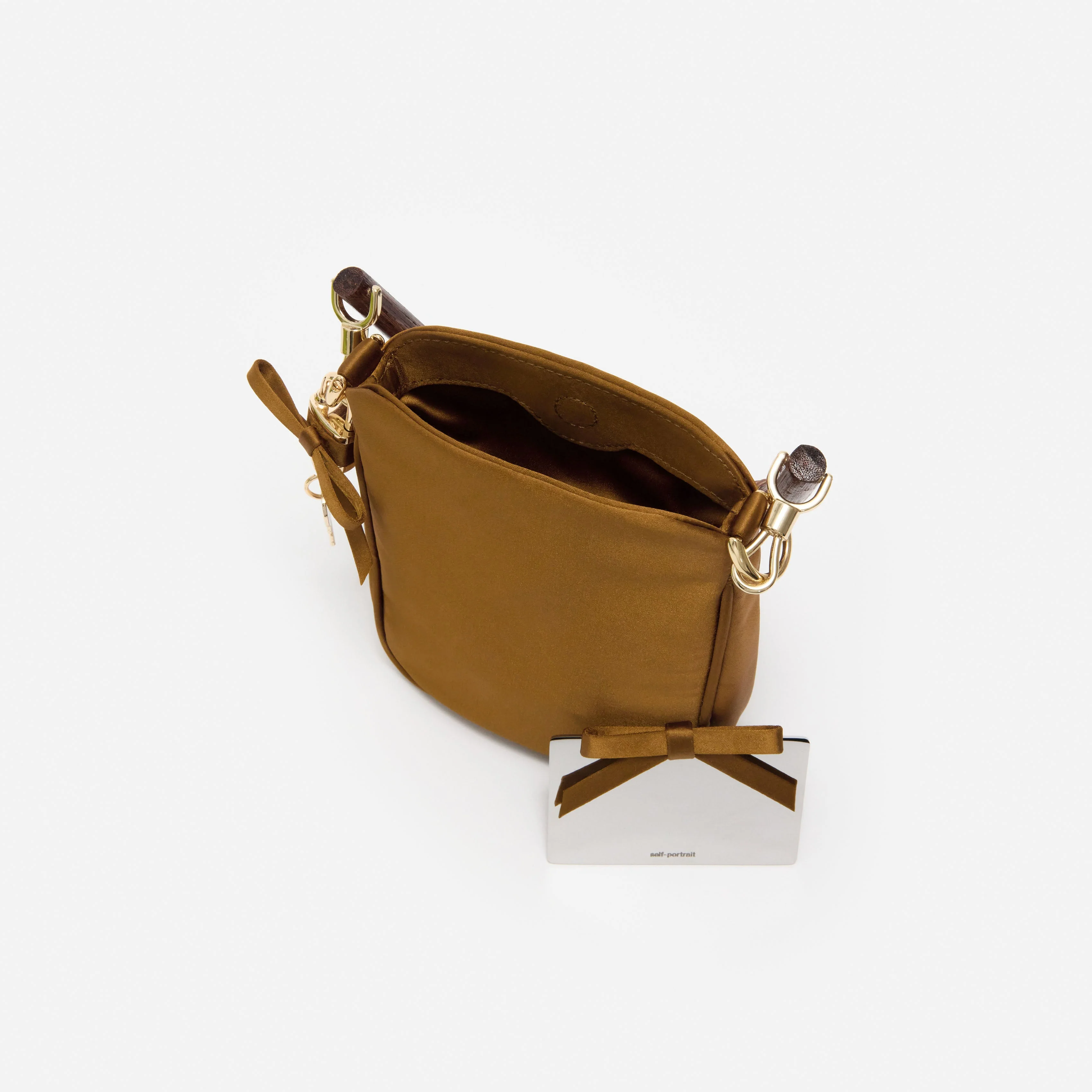 Gold Satin Mini Tote Bag - Image 5