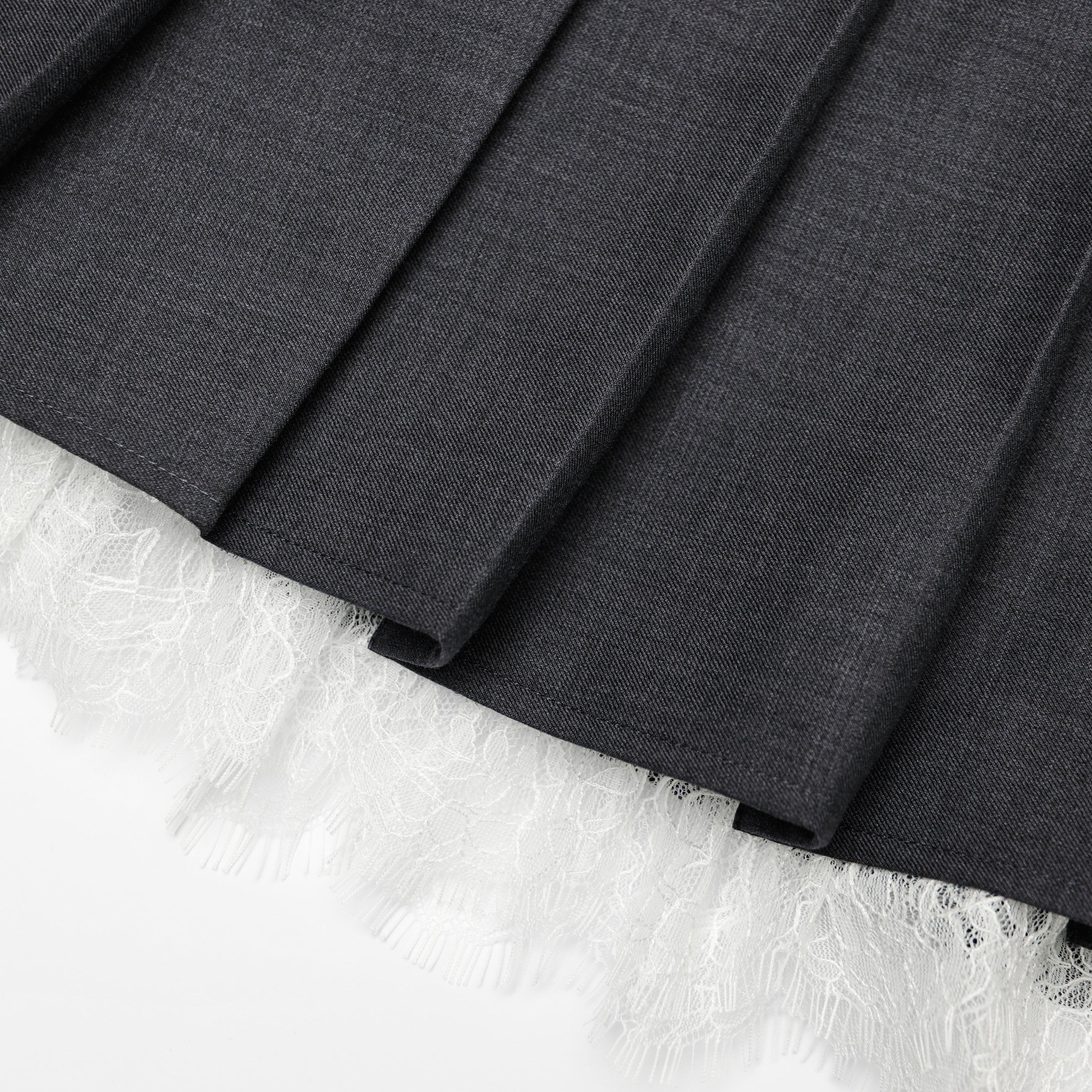 Grey Pleated Mini Skirt - Image 5