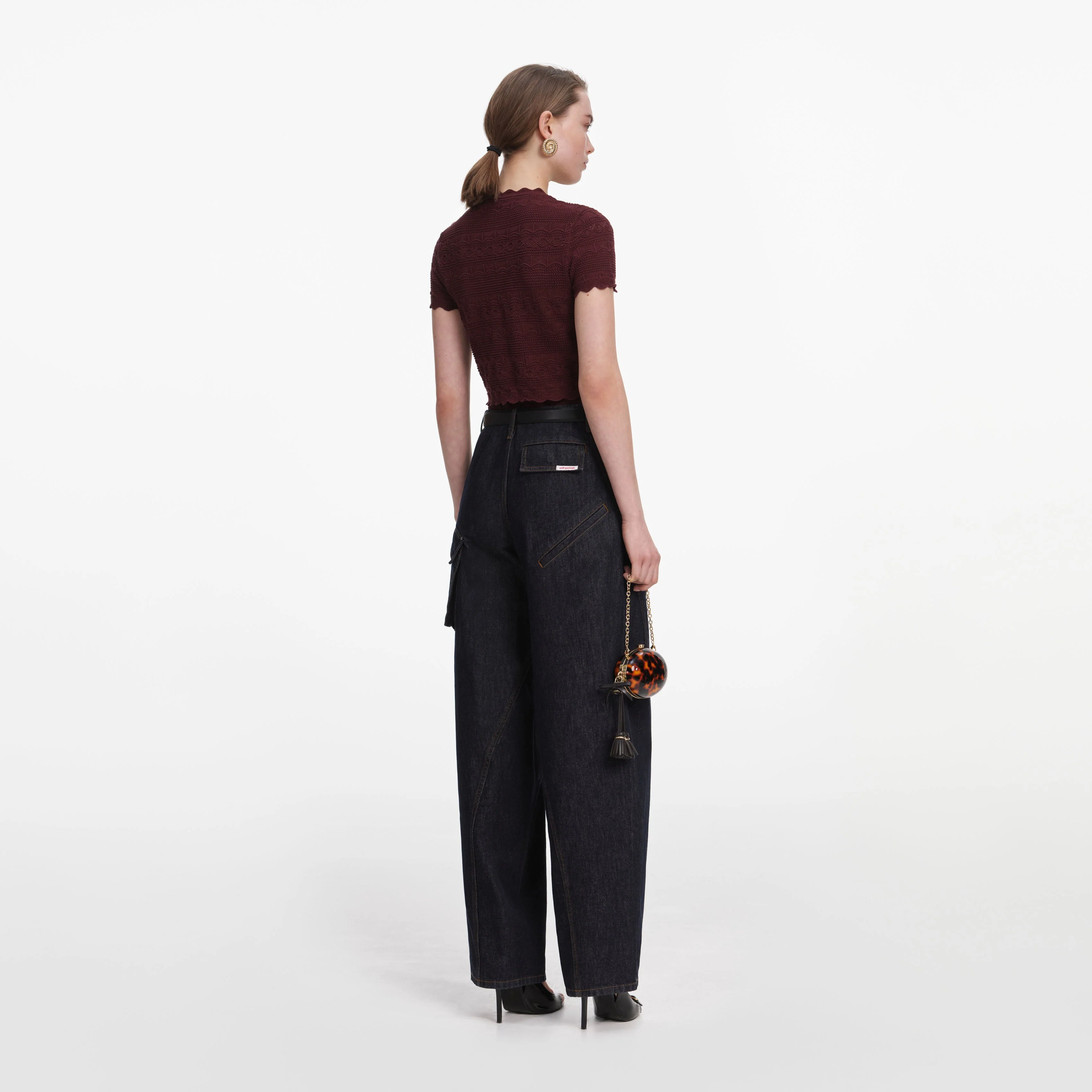 Indigo Denim Cargo Jeans - Image 3