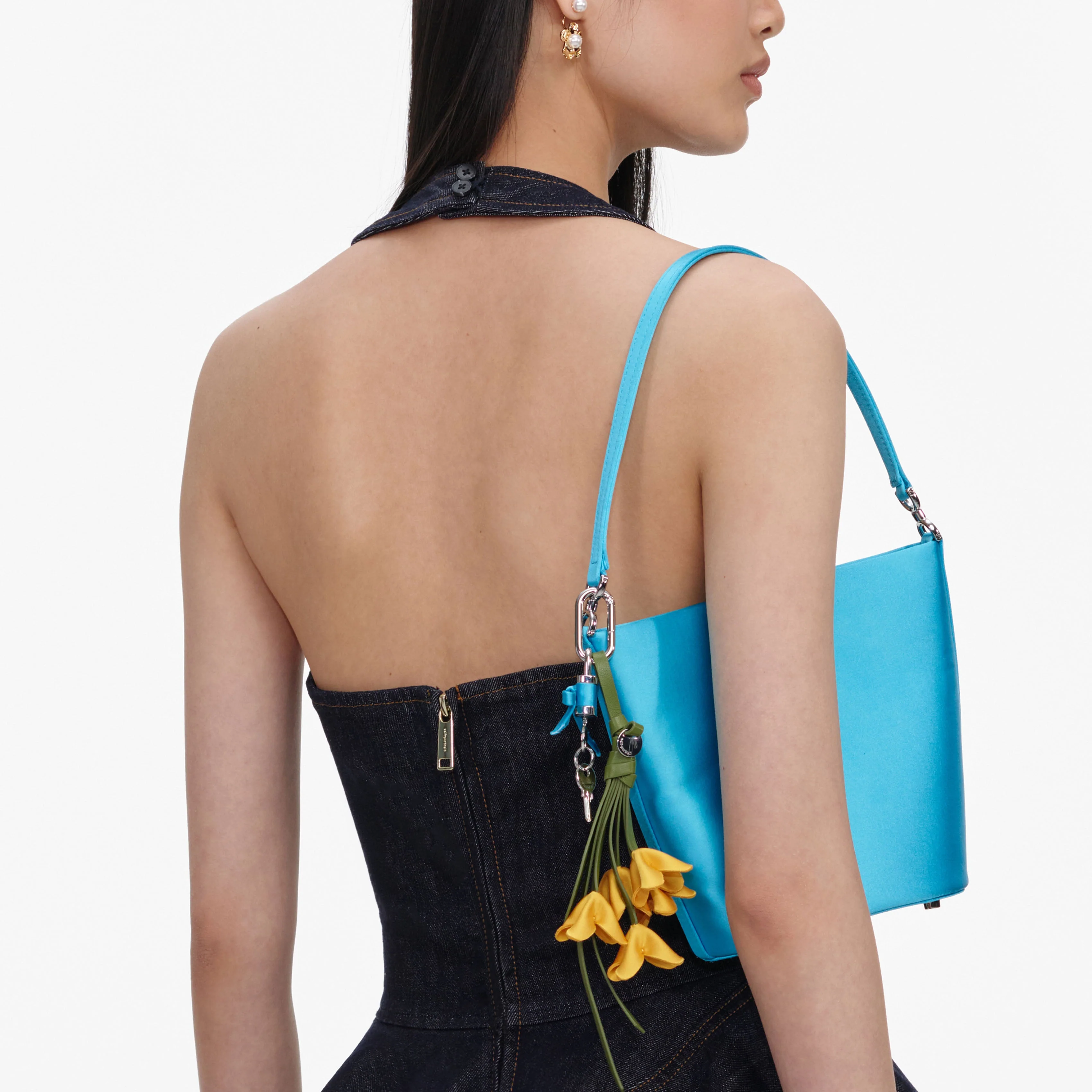 Indigo Denim Halterneck Mini Dress - Image 5