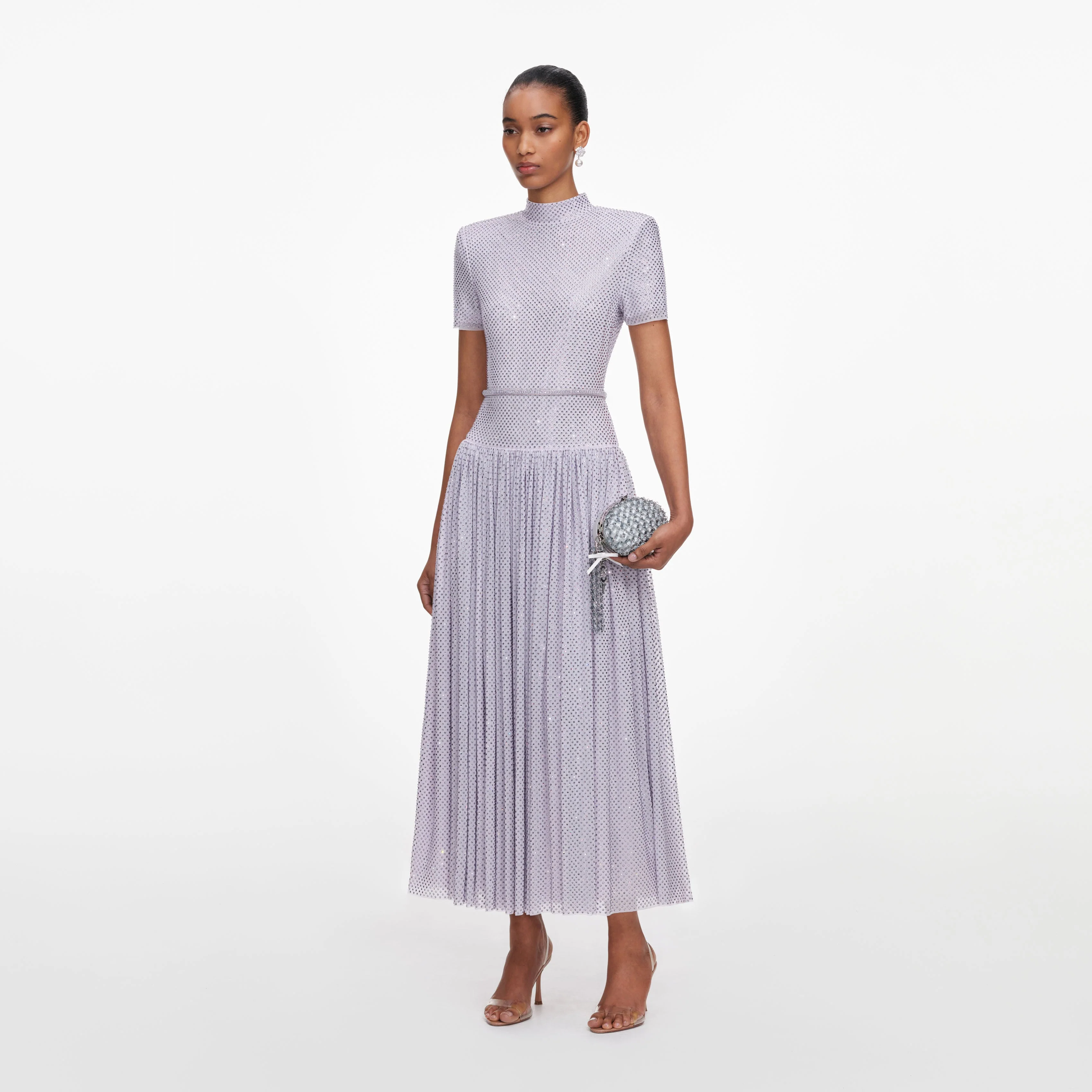 Lilac Rhinestone Midi Dress - Image 2