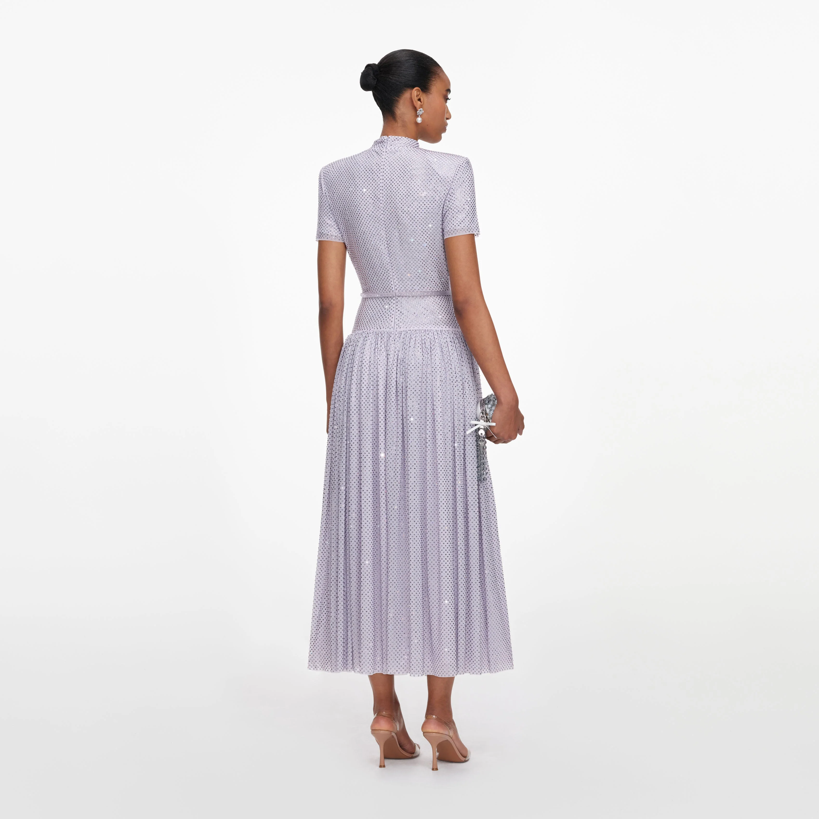Lilac Rhinestone Midi Dress - Image 3