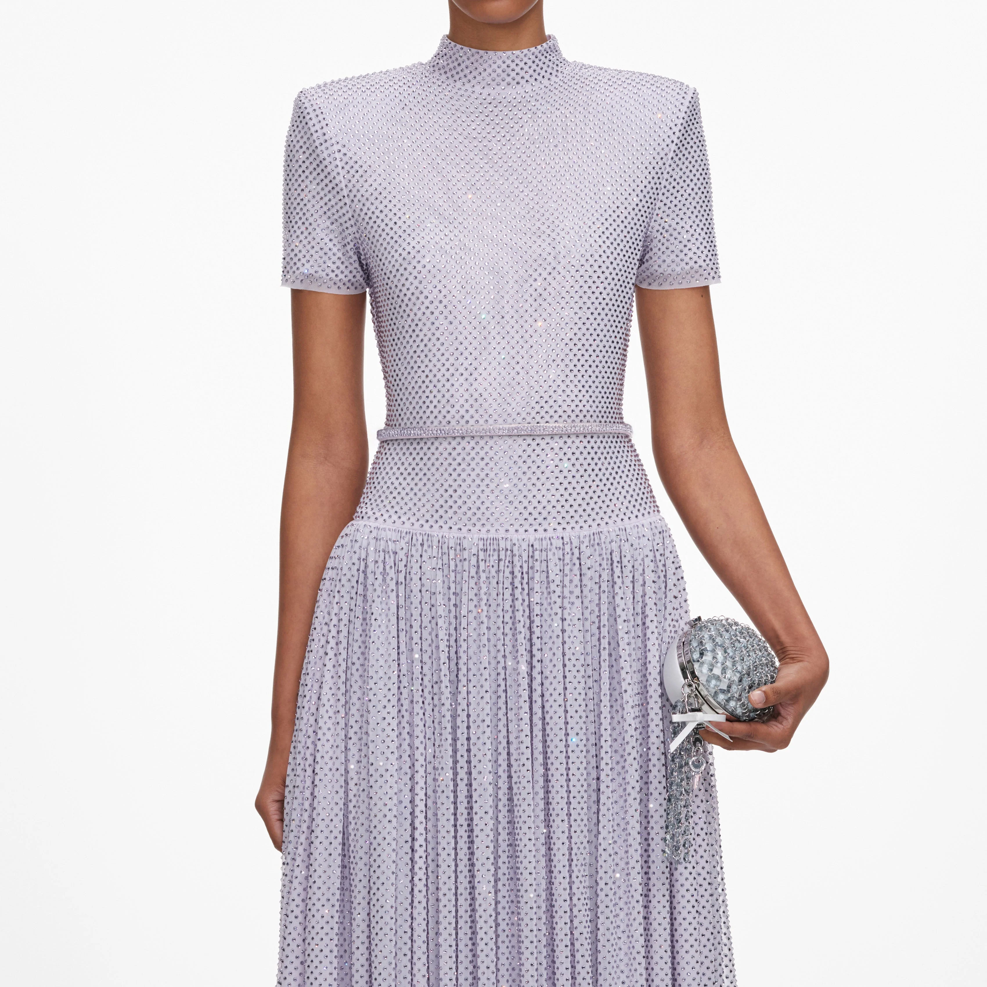 Lilac Rhinestone Midi Dress - Image 4