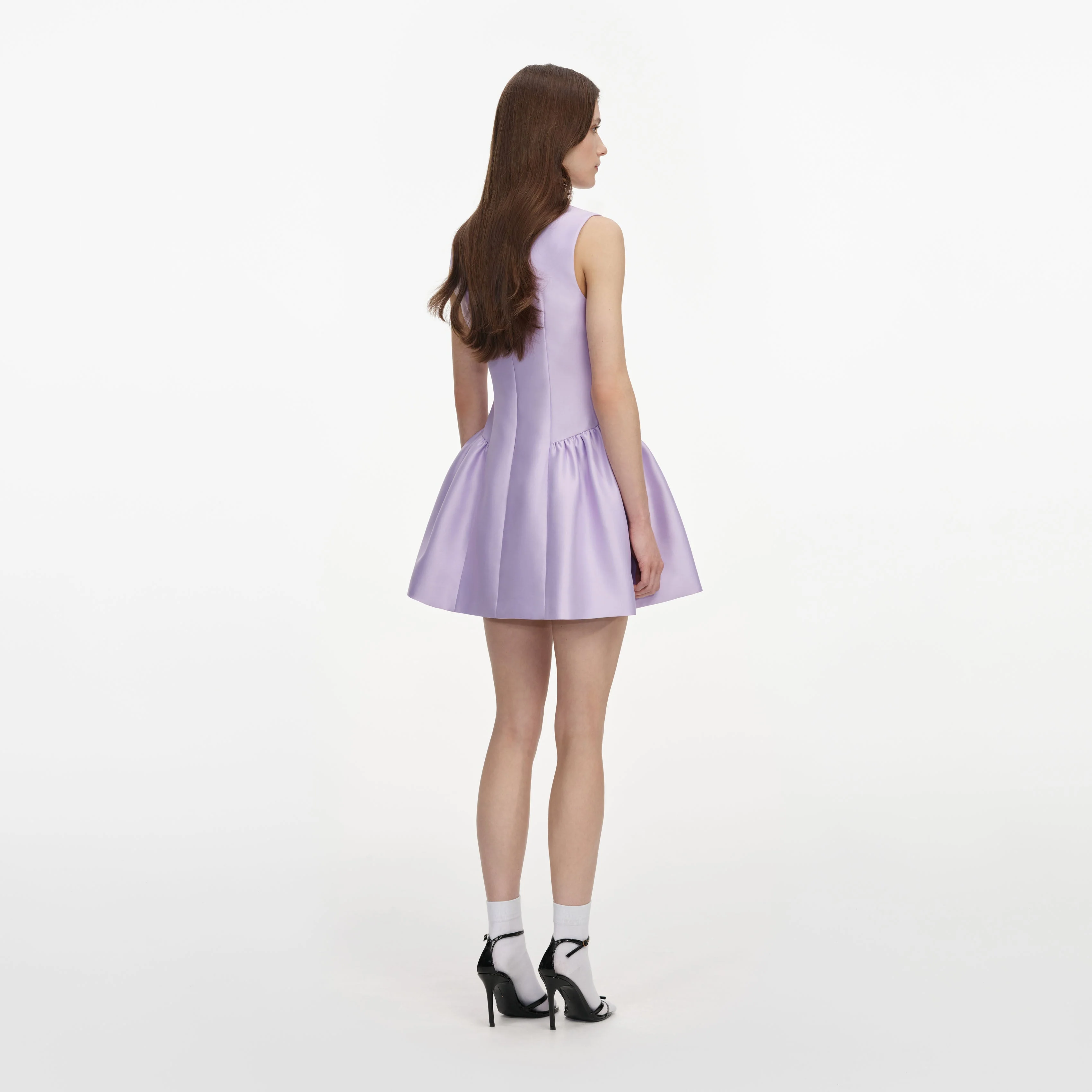 Lilac Taffeta Mini Dress - Image 3