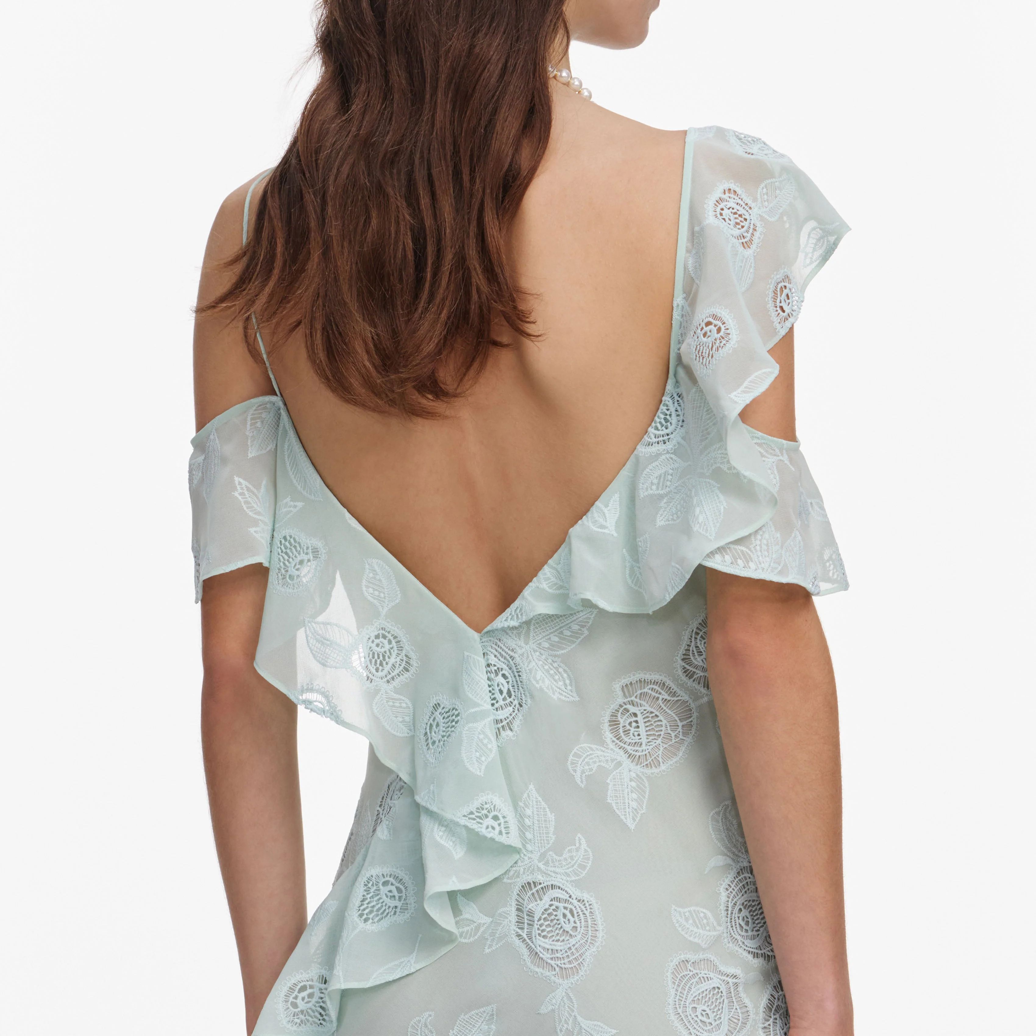Mint Embroidered Georgette Maxi Dress - Image 5