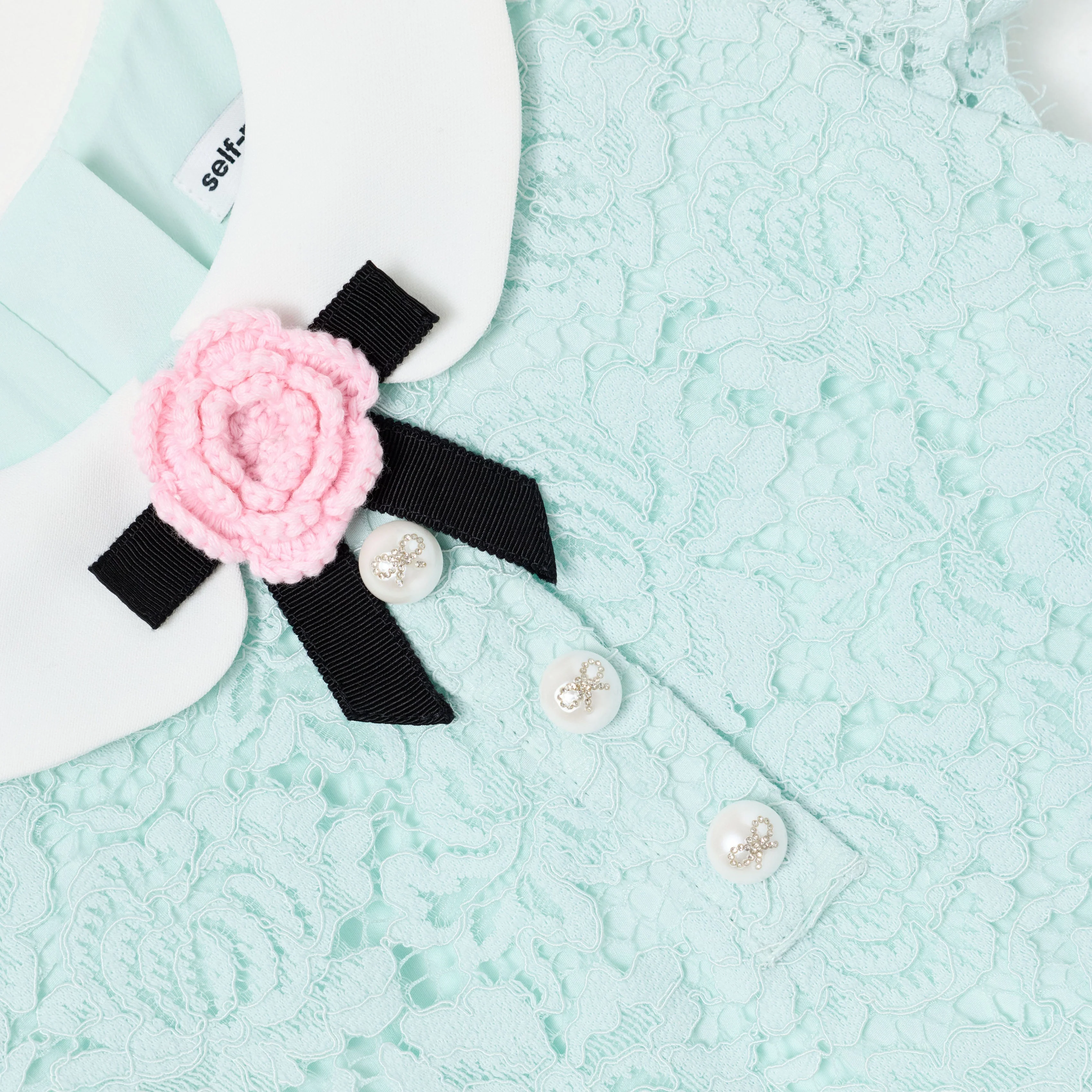 Mint Lace Collared Dress - Image 3