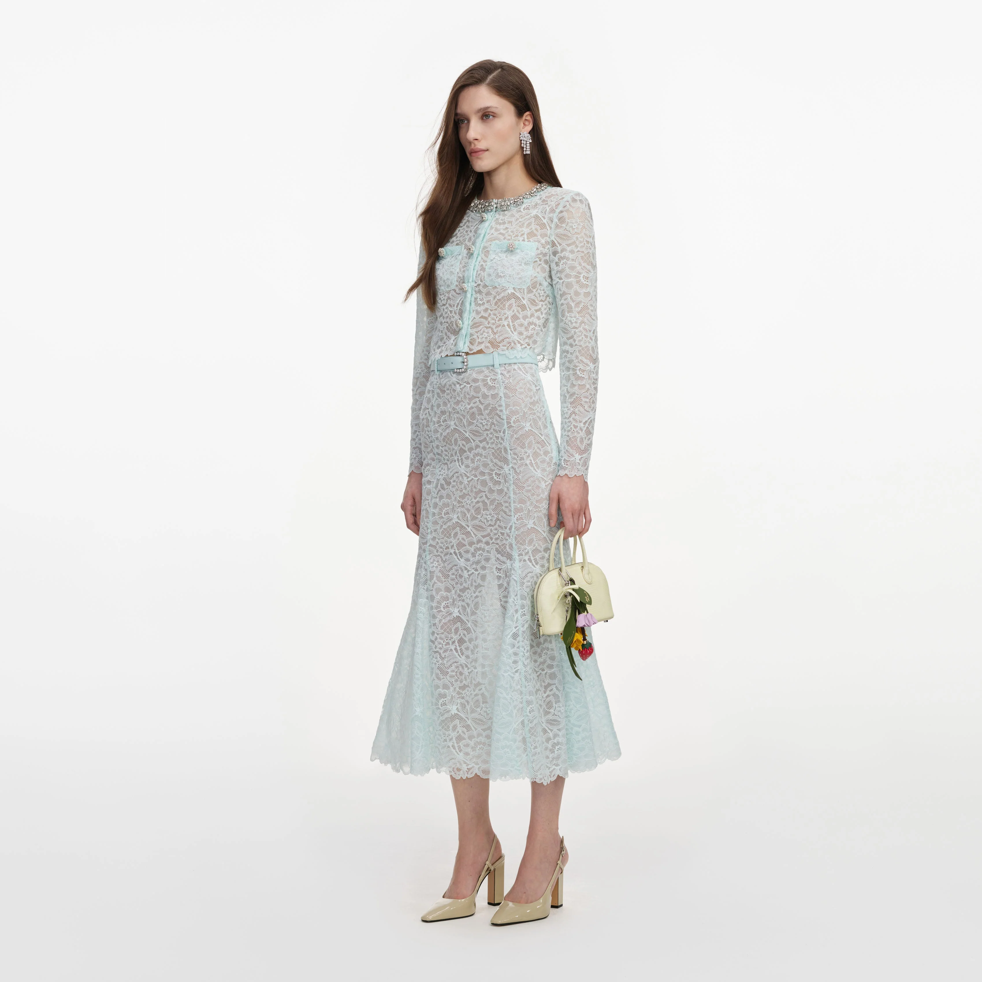 Mint Lace Midi Skirt - Image 2