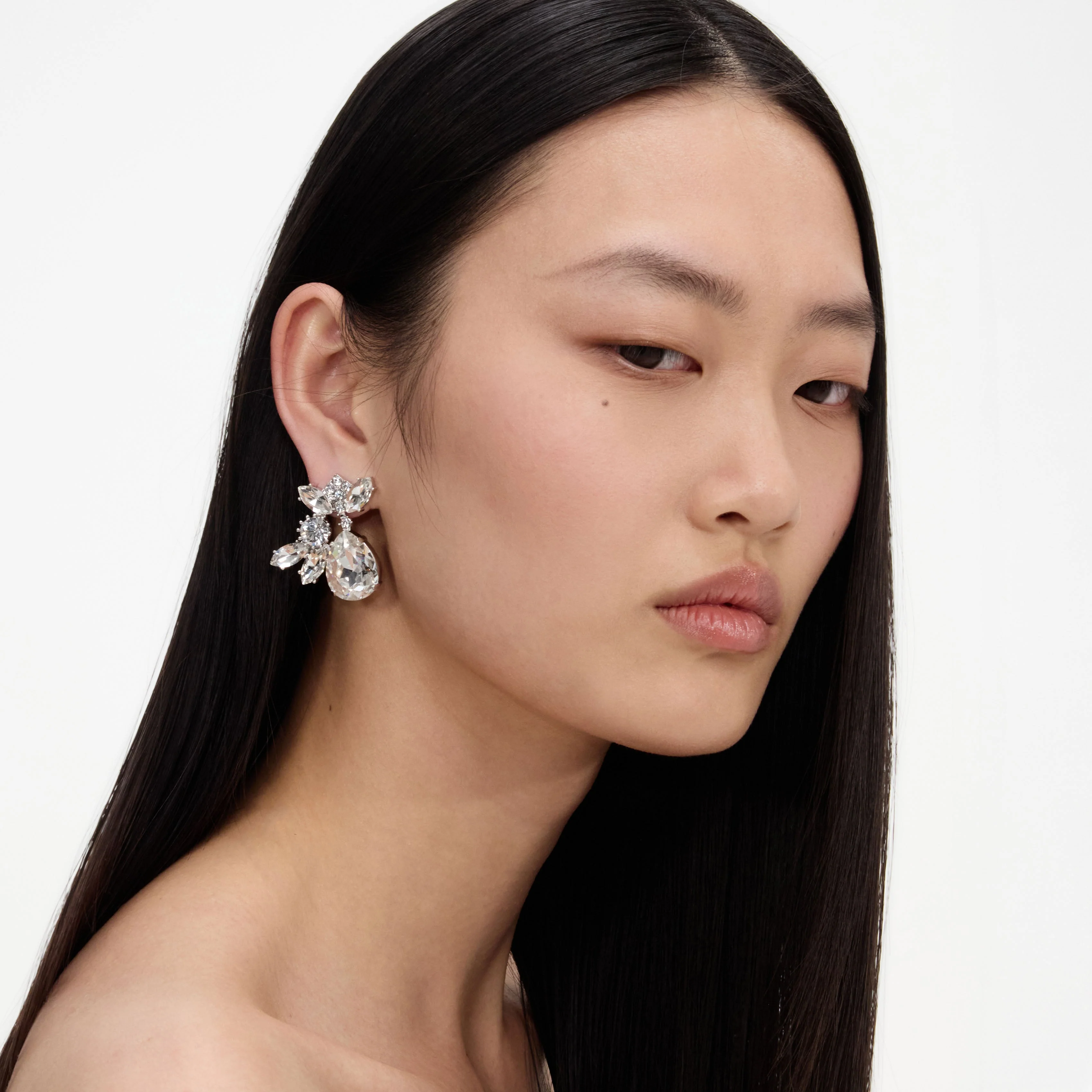 Multi Crystal Cluster Earrings - Image 2