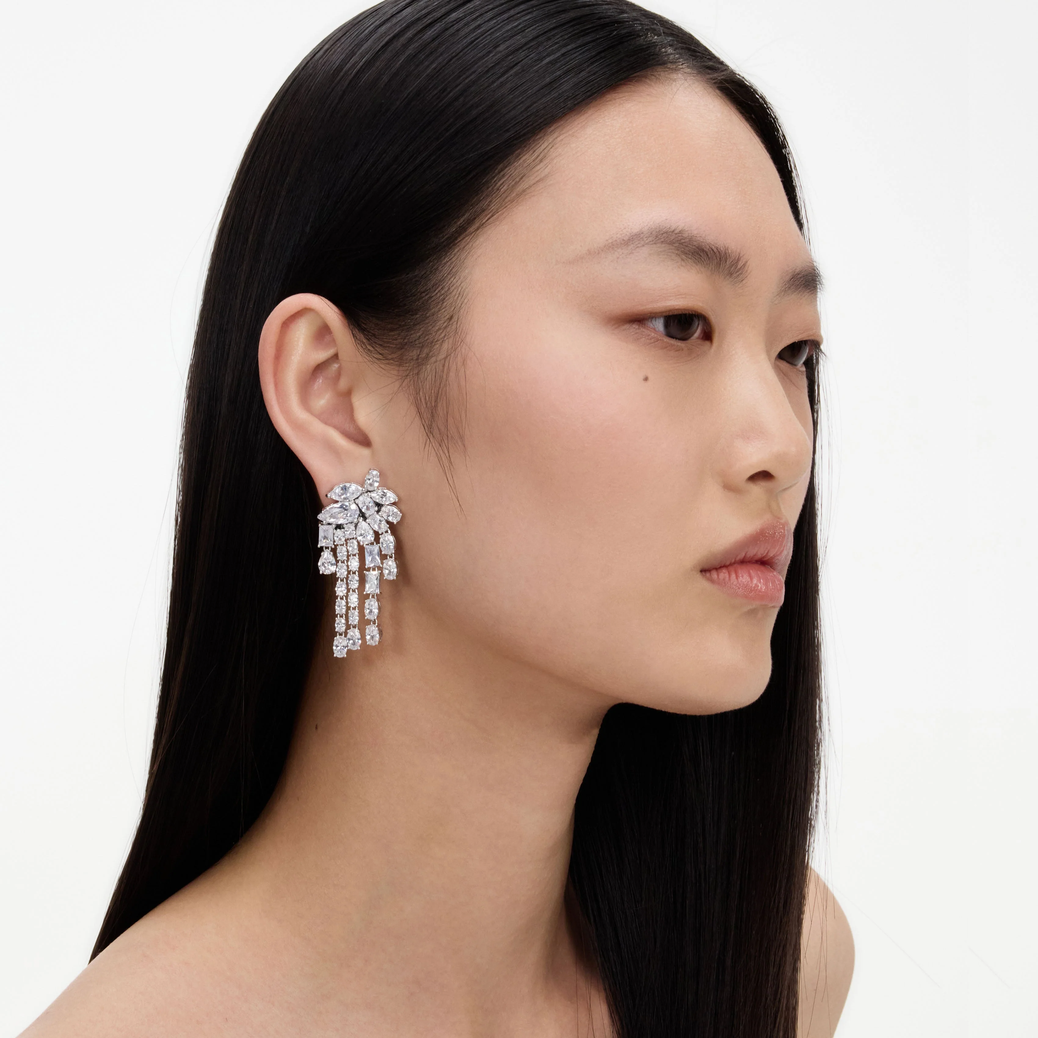 Multi Crystal Dangle Earrings - Image 2