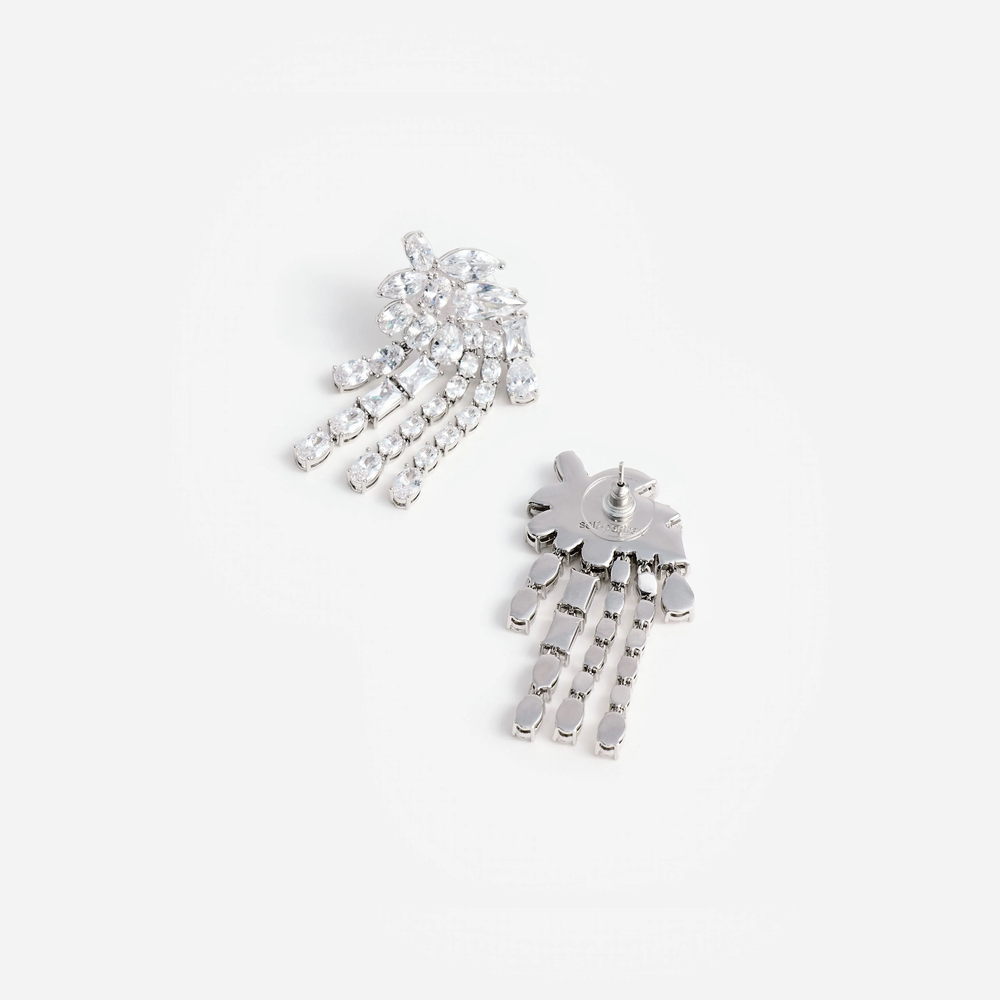 Multi Crystal Dangle Earrings - Image 3