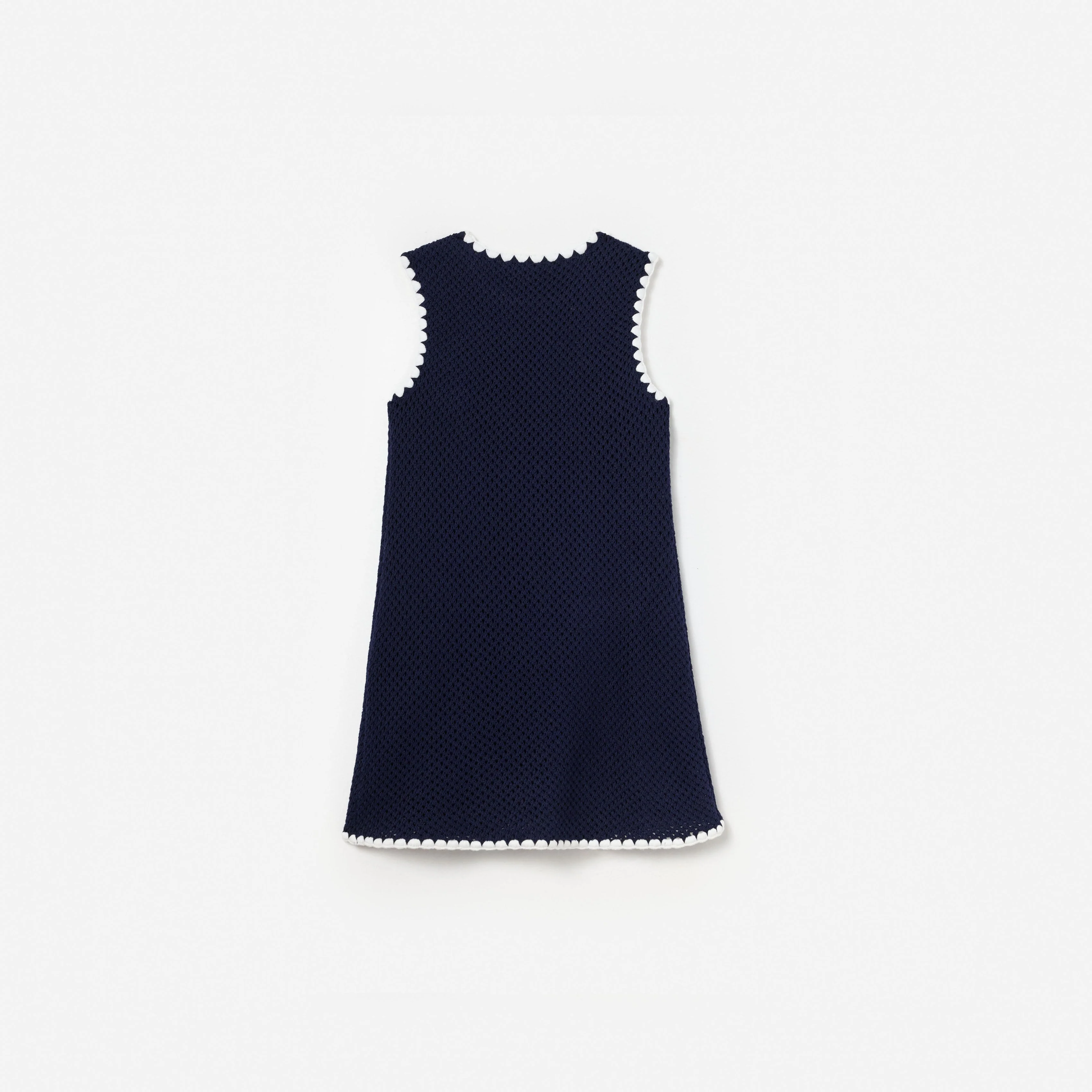 Navy Crochet Knitted Dress - Image 2