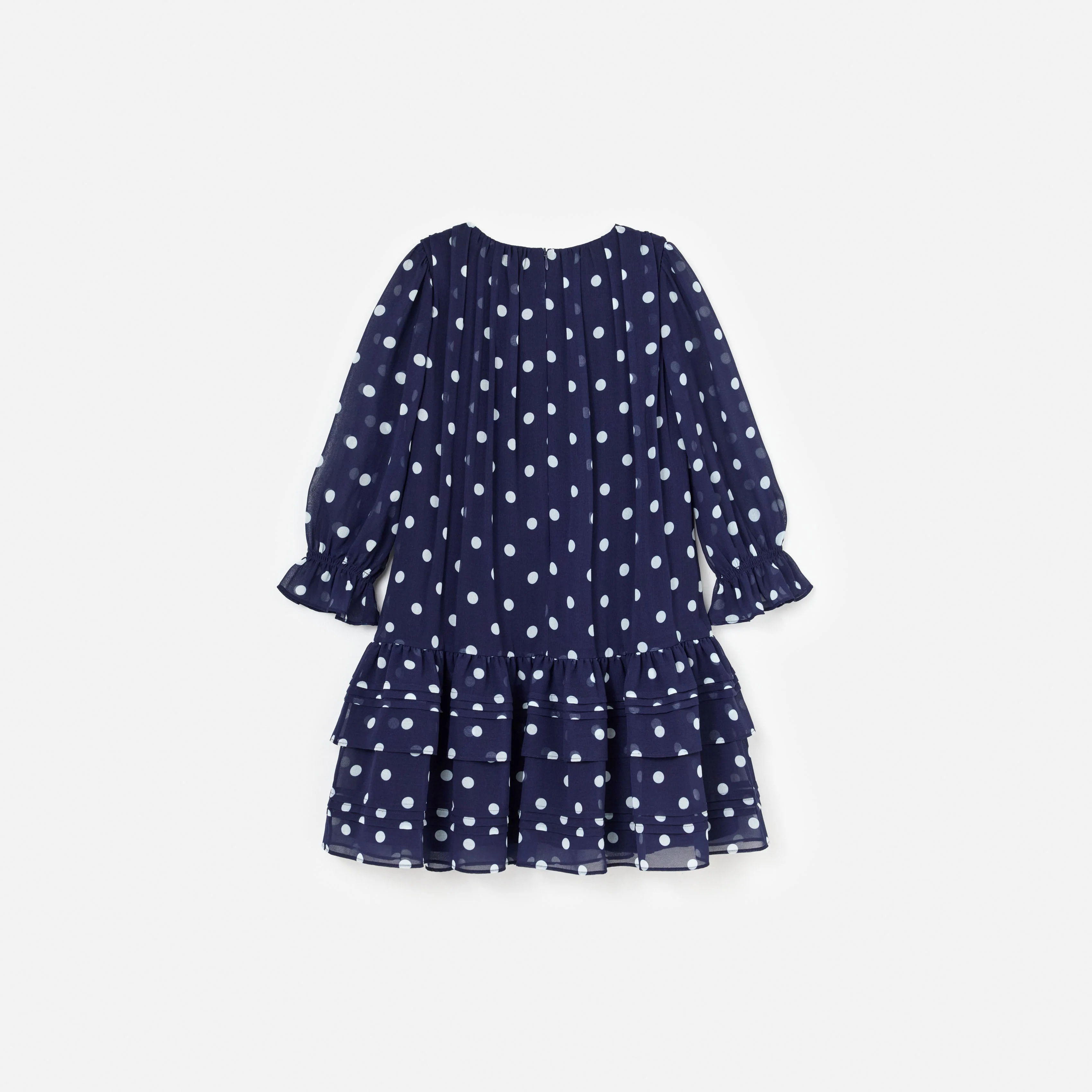 Navy Polka Dot Georgette Dress - Image 2