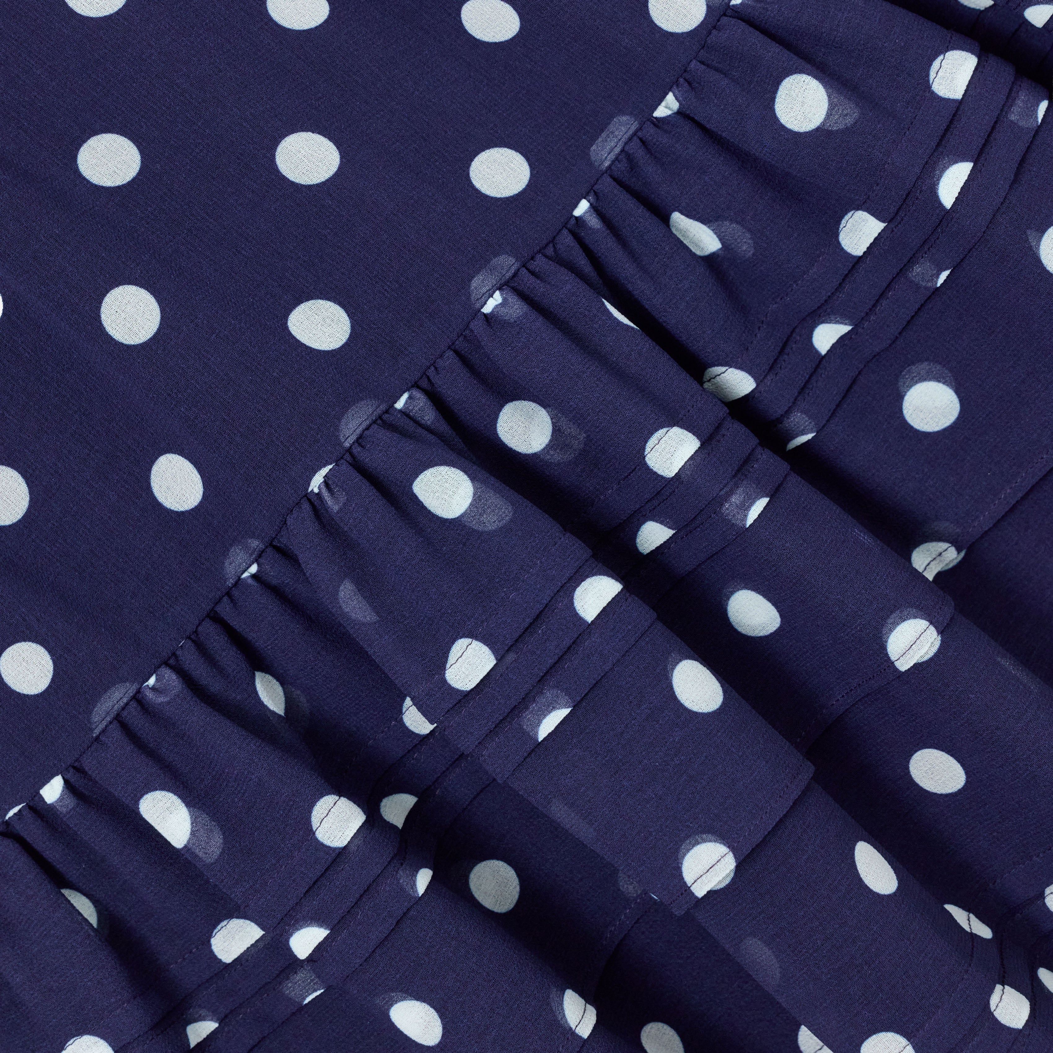 Navy Polka Dot Georgette Dress - Image 4