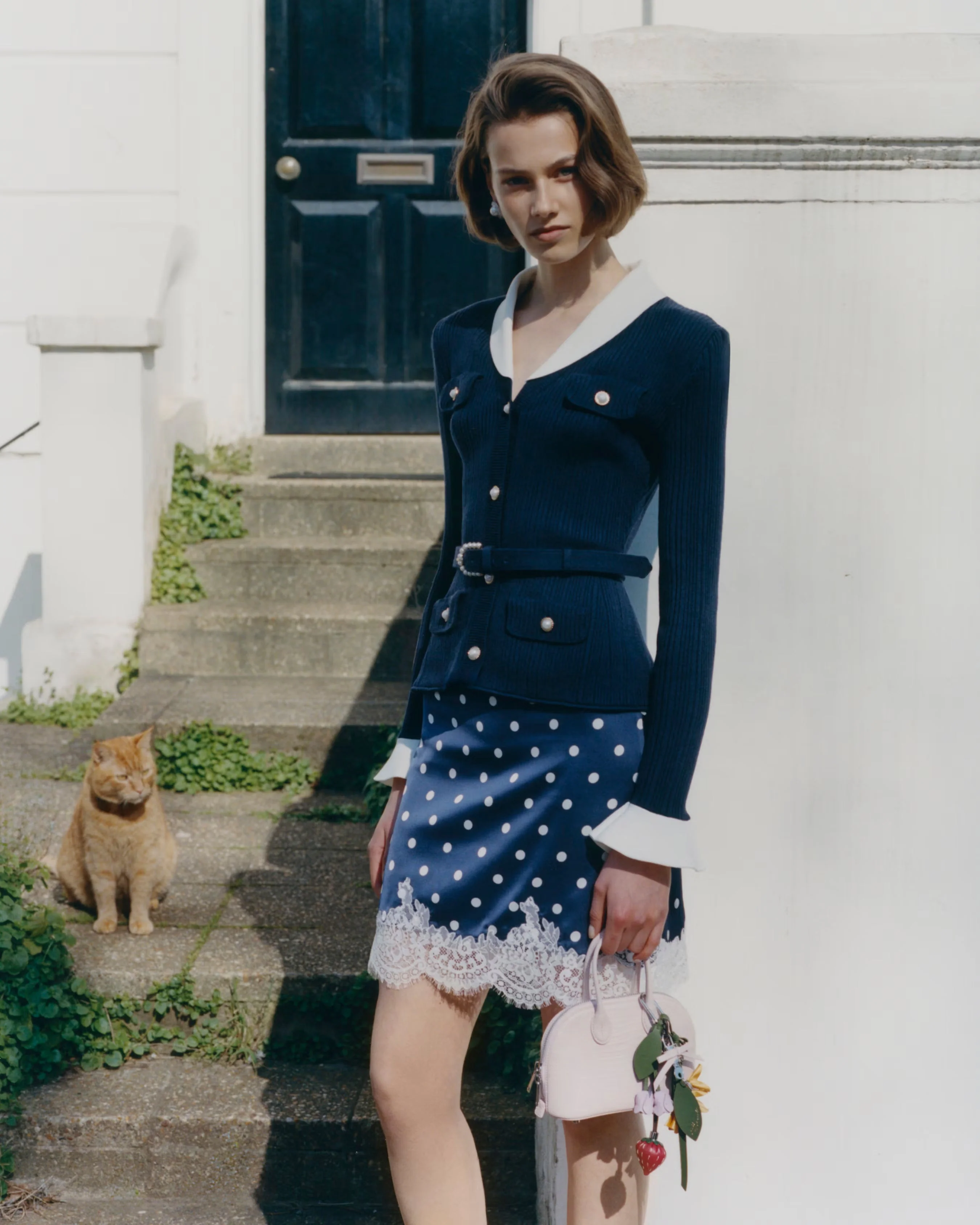 Navy Ribbed Knit Cardigan - Image 7