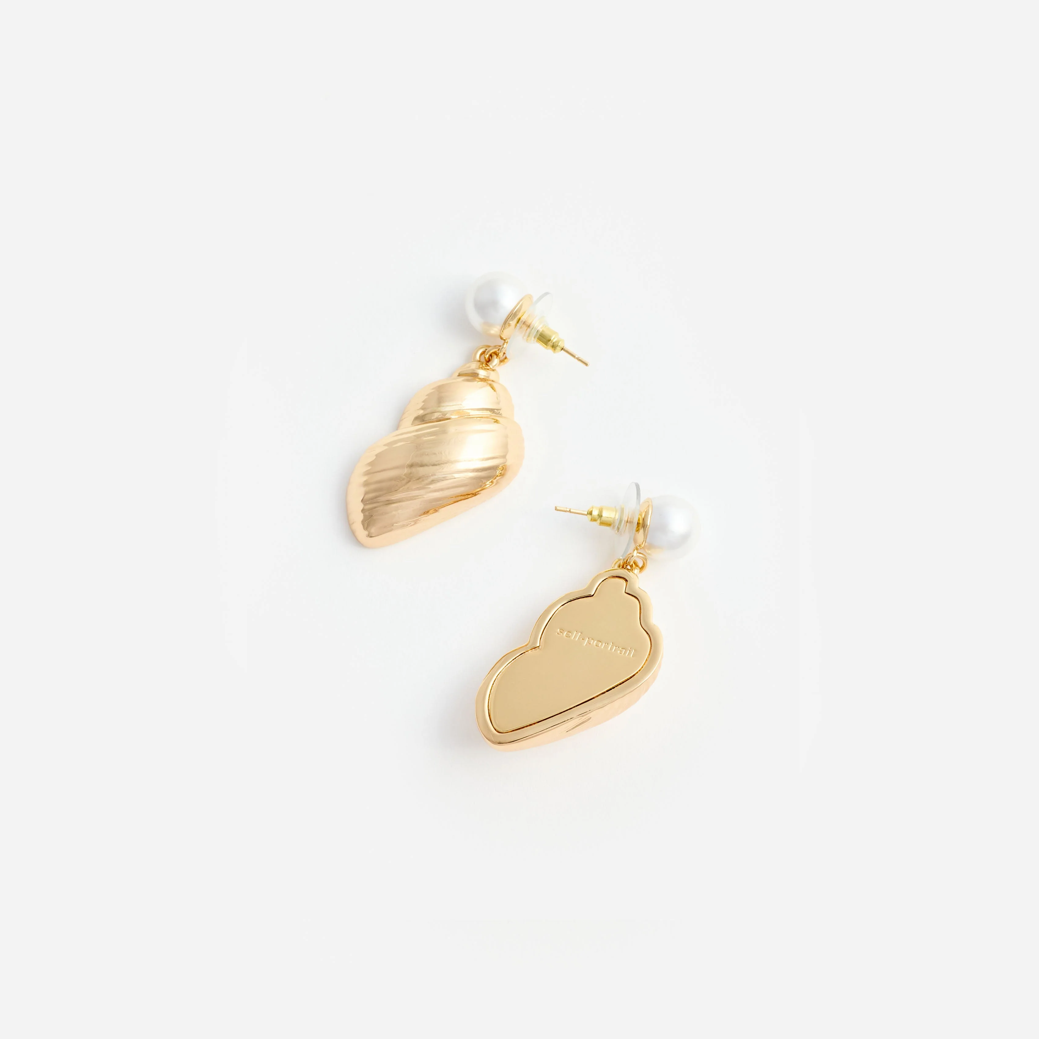 Pearl Gold Shell Earrings - Image 3