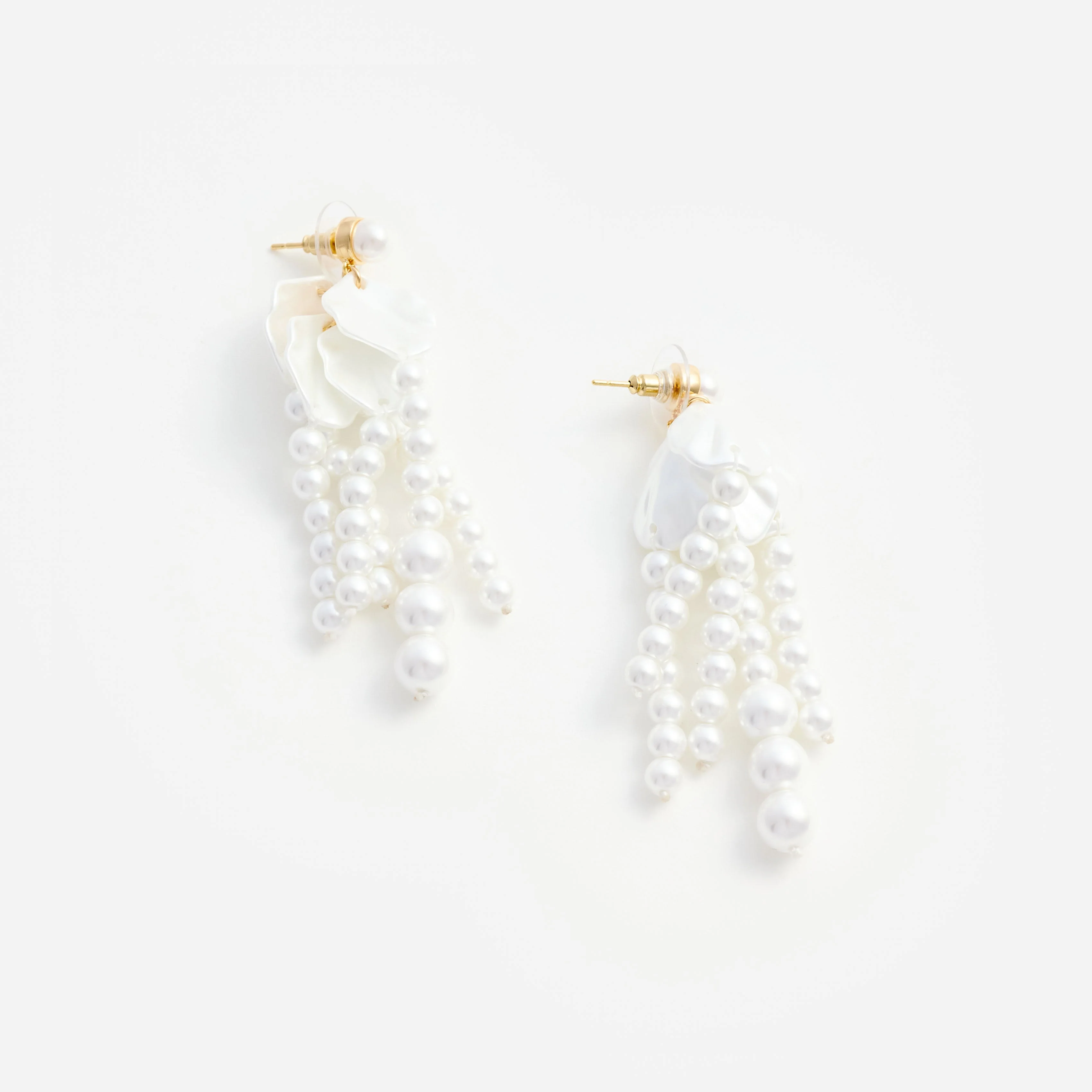 Pearl Petal Dangle Earrings - Image 2