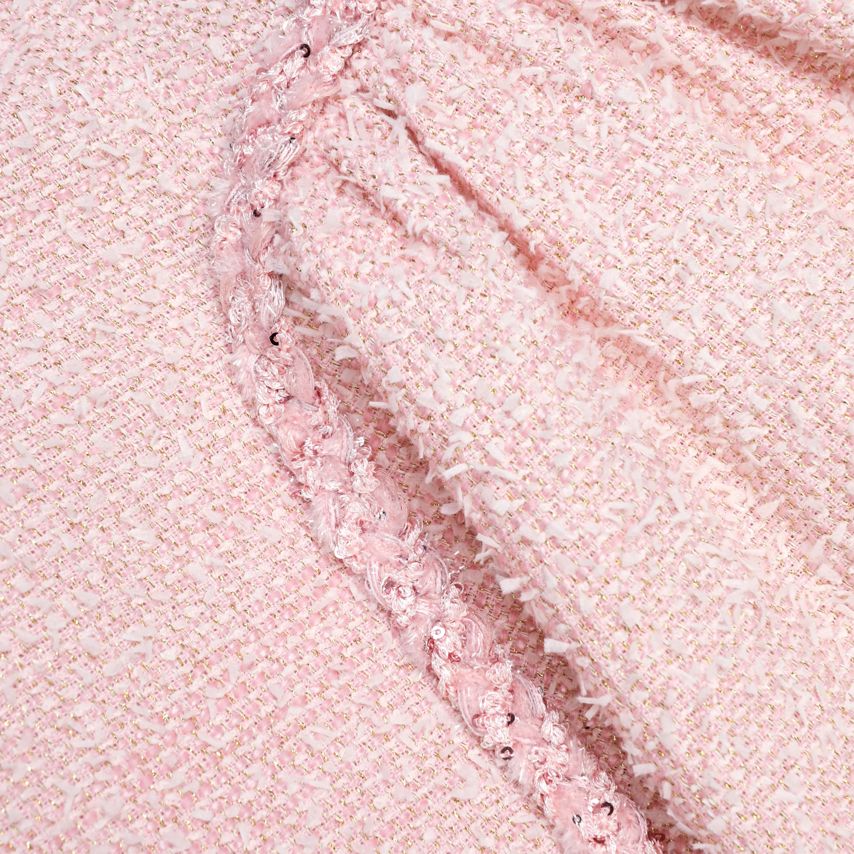Pink Boucle Sleeveless Mini Dress - Image 6
