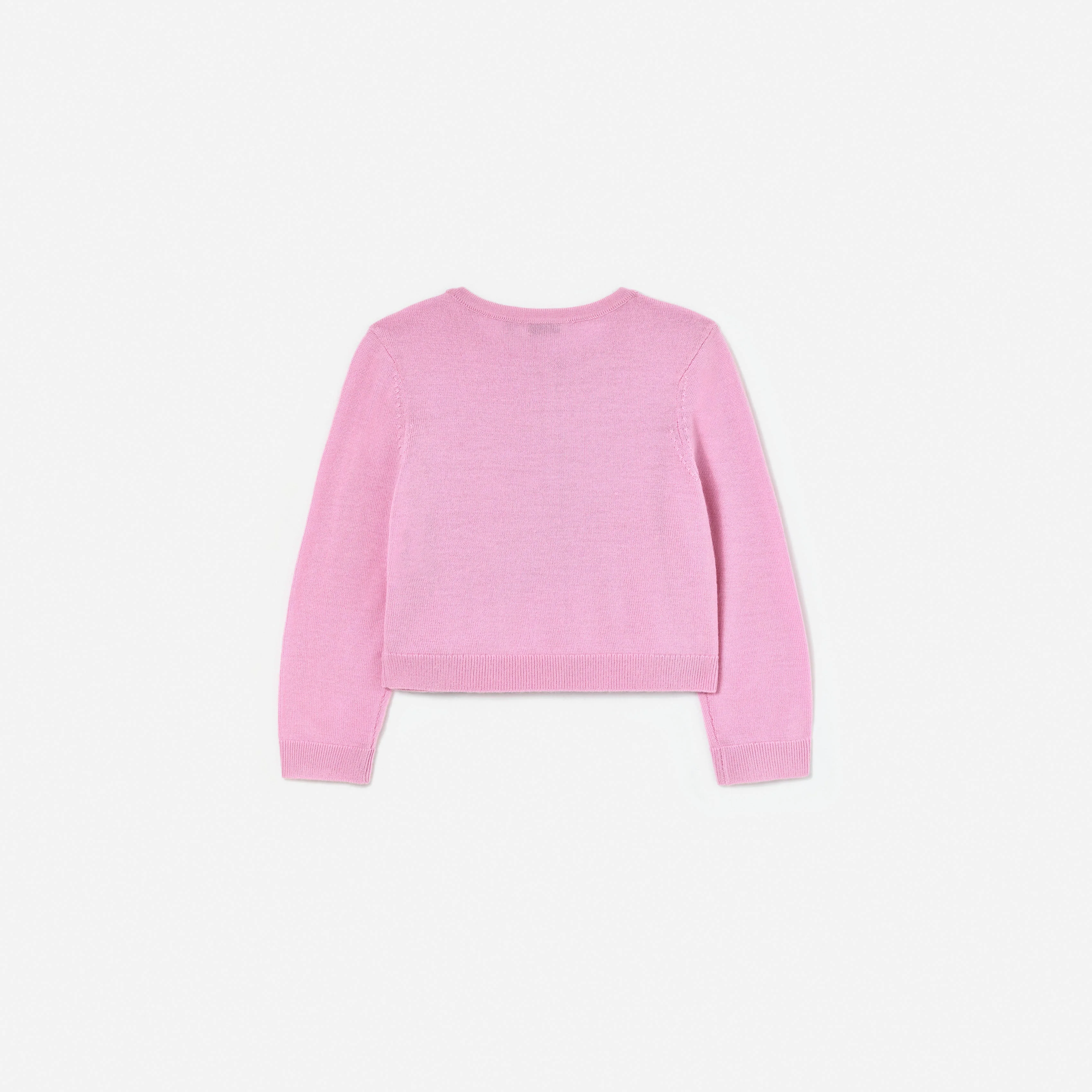 Pink Bow Pointelle Knit Cardigan - Image 2