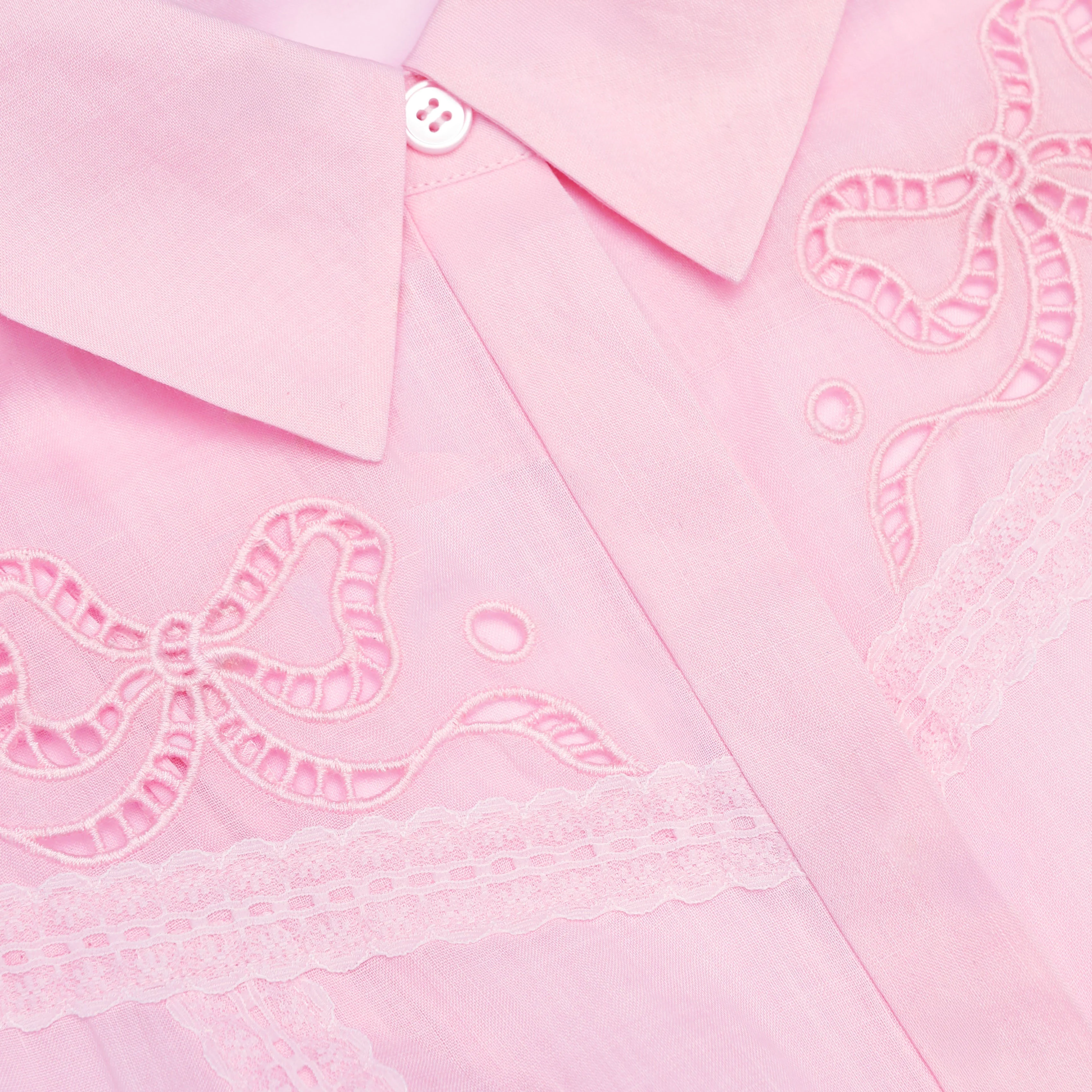 Pink Embroidered Mini Dress - Image 6