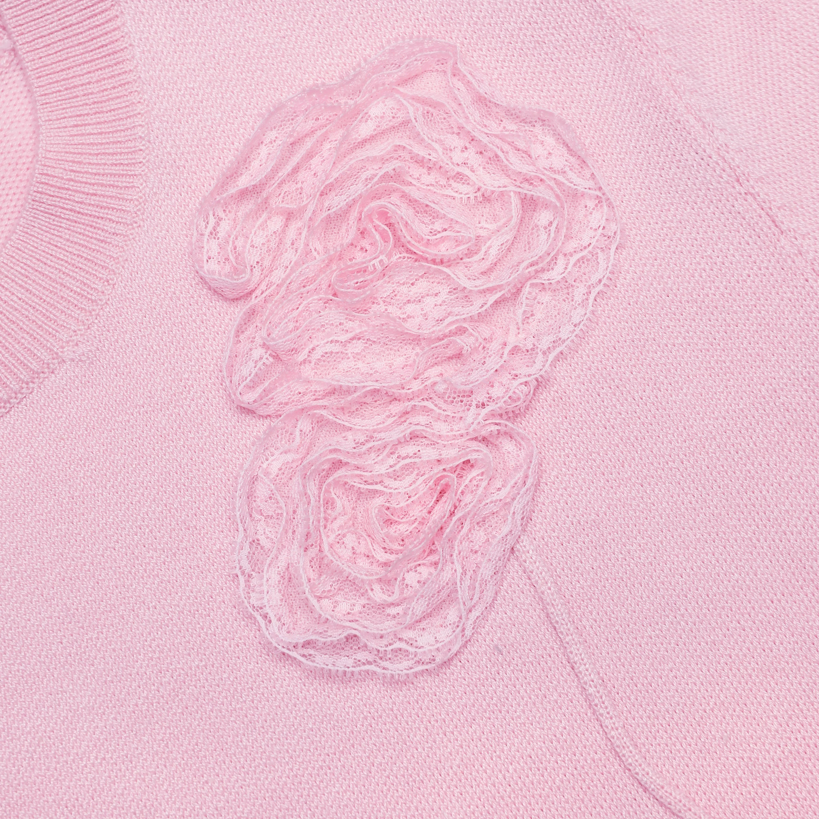 Pink Flower Knit Jumper - Image 6