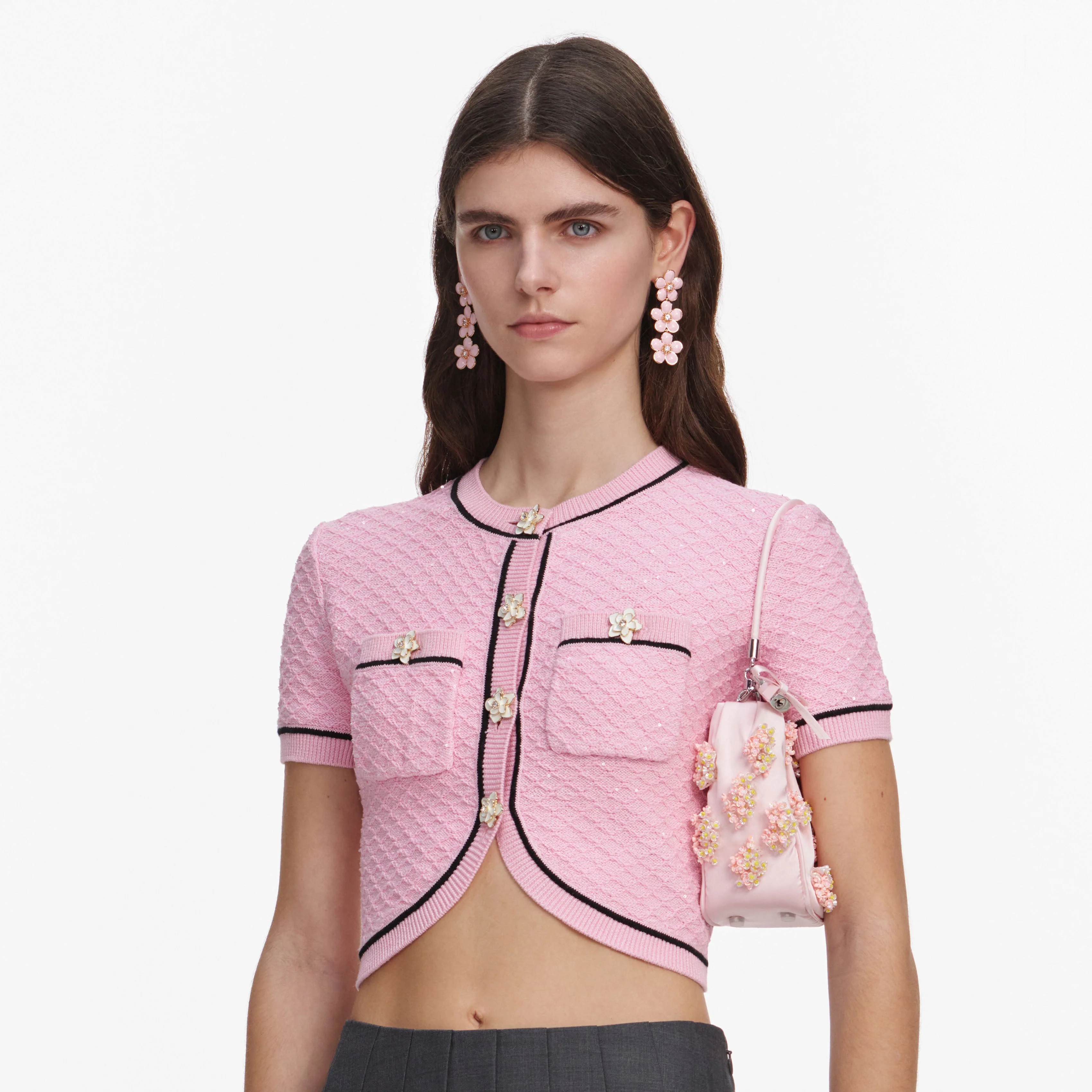 Pink Flower Knit Top - Image 5
