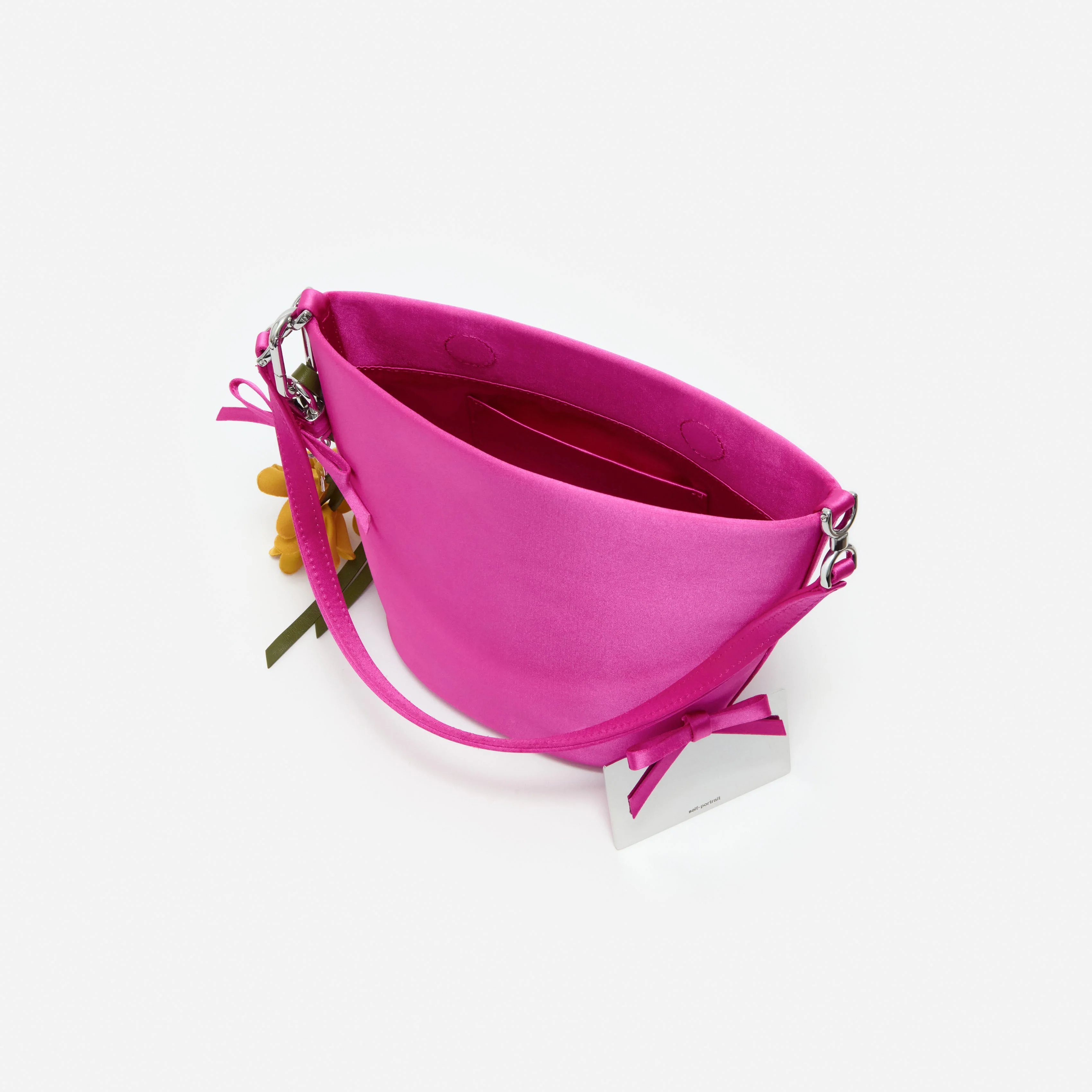 Pink Satin Bucket Bag - Image 4