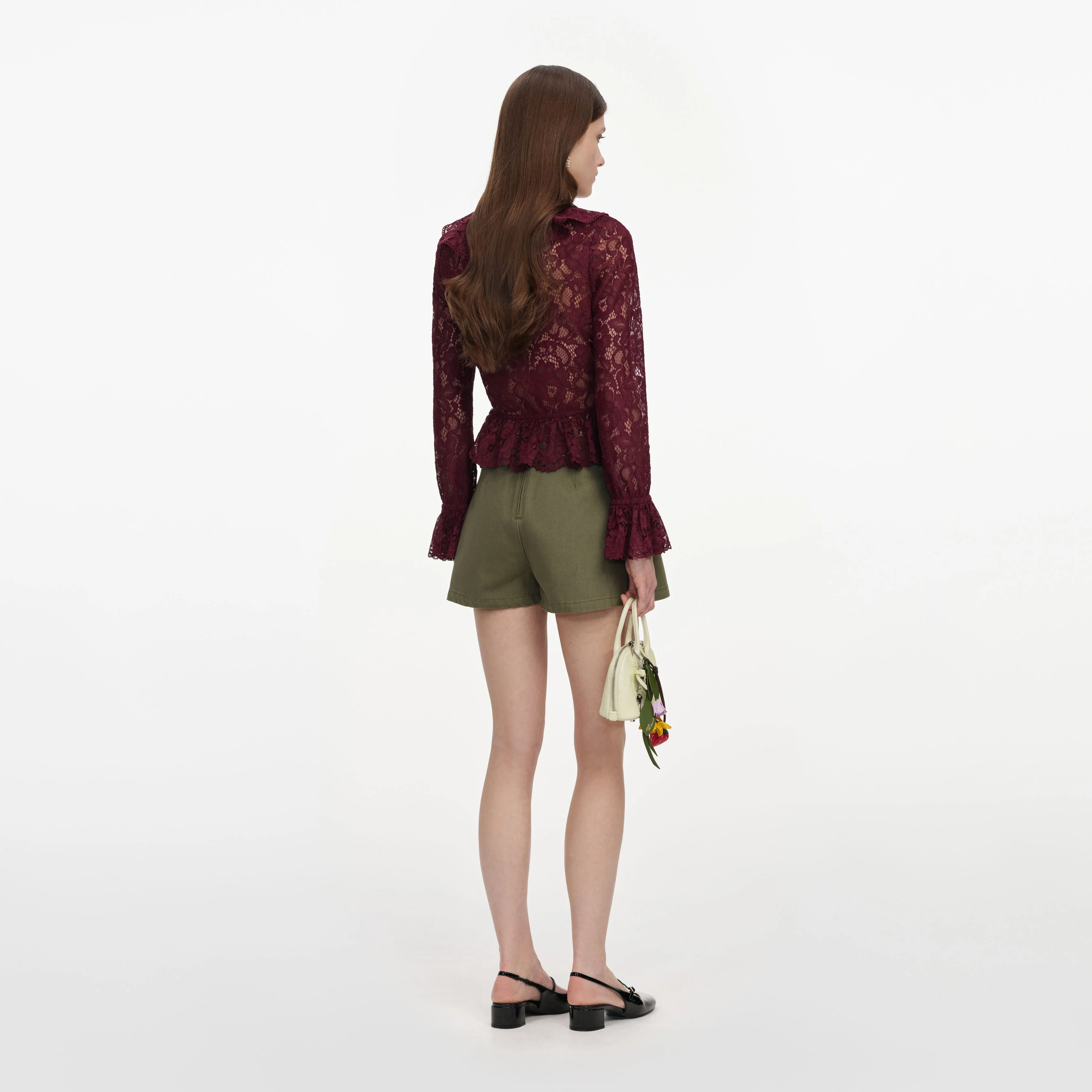 Plum Lace Ruffle Top - Image 3