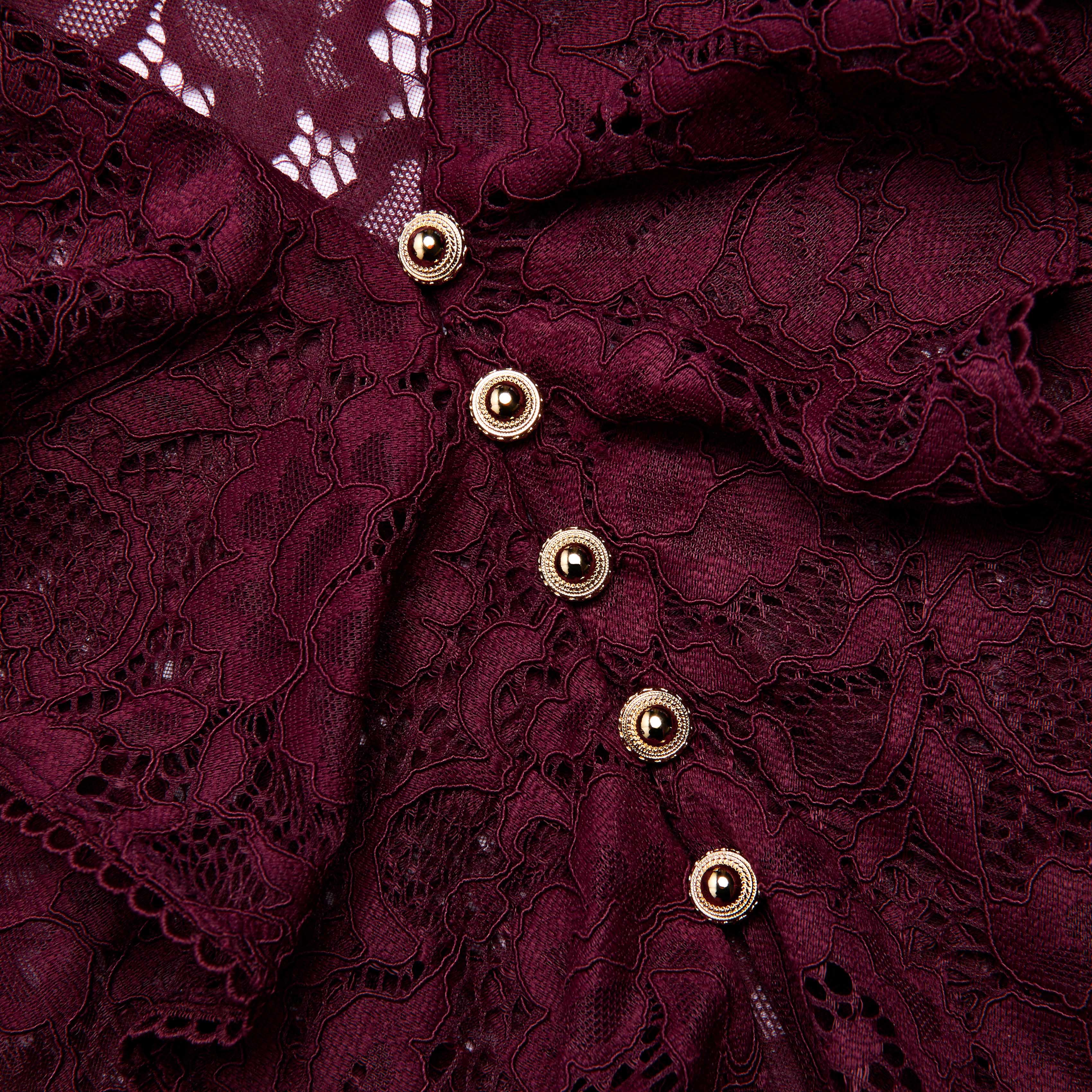 Plum Lace Ruffle Top - Image 6
