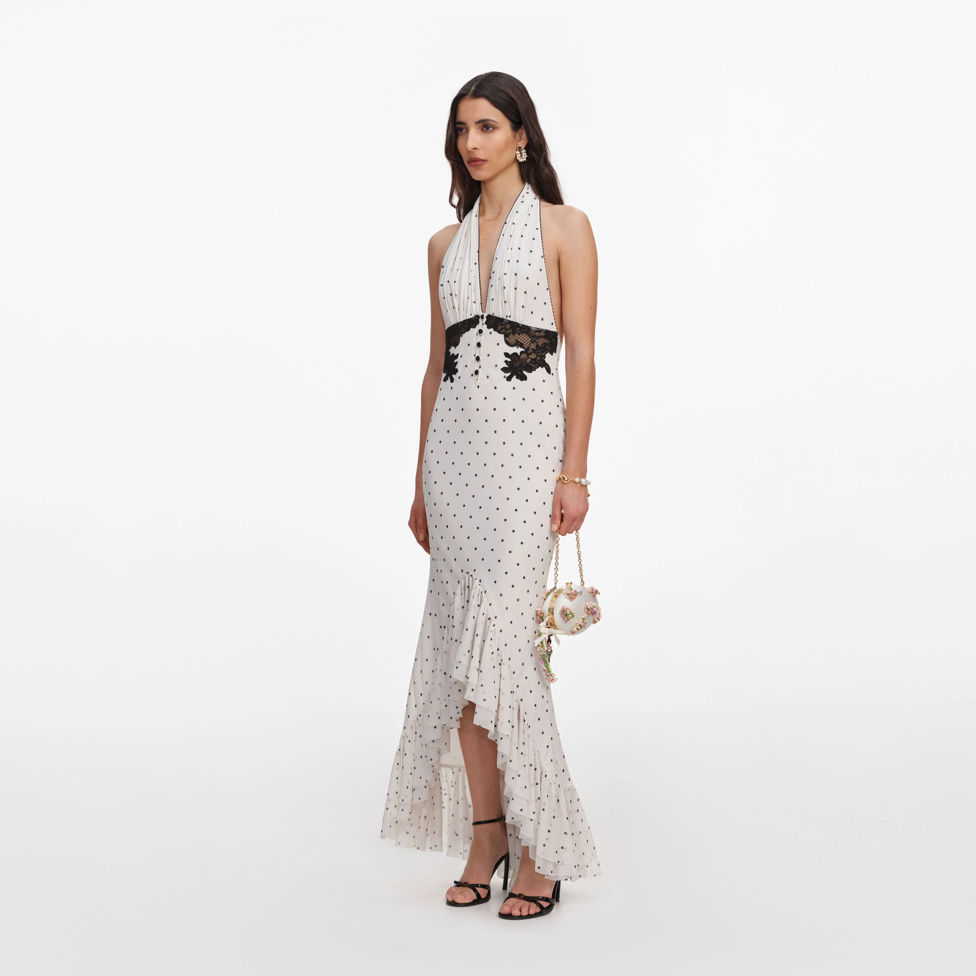 Polka Dot Halter Neck Midi Dress - Image 2