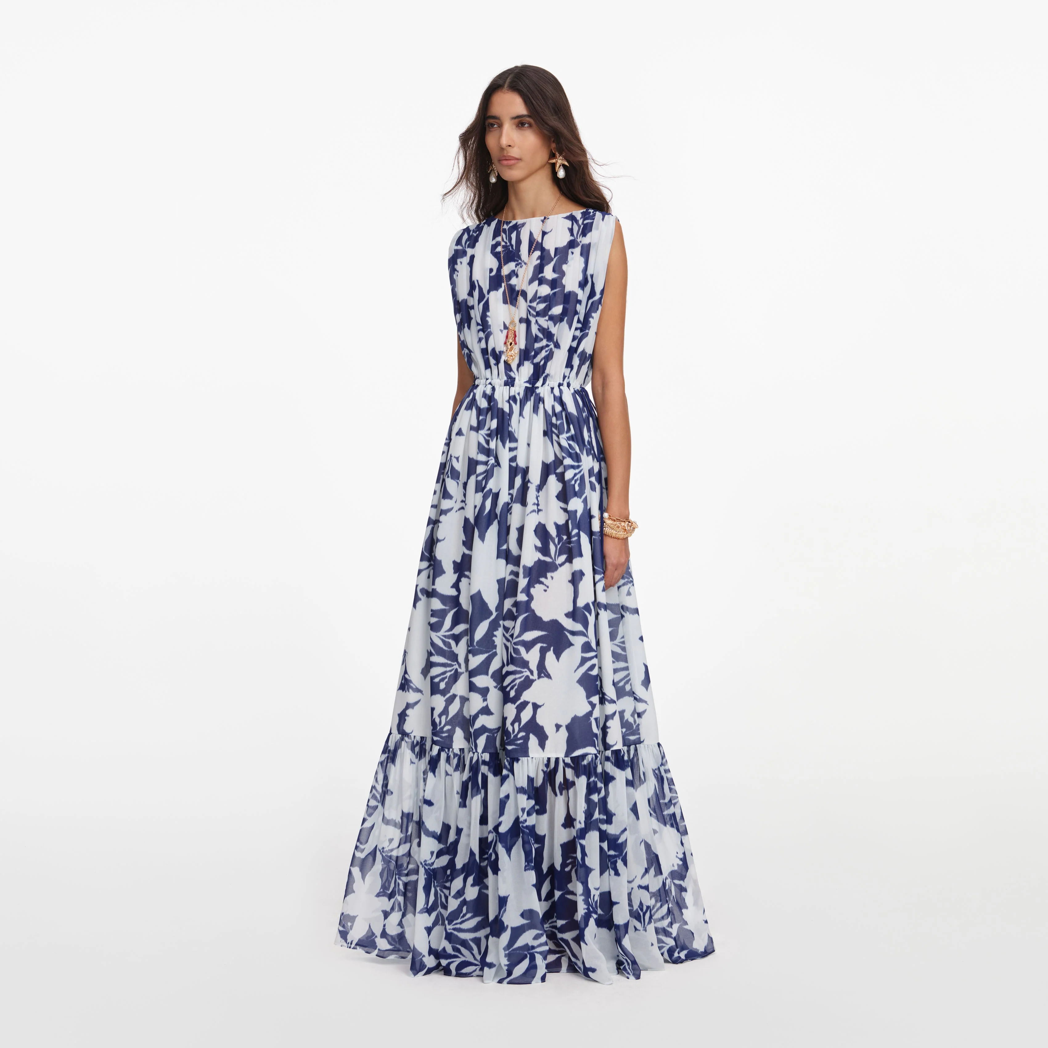 Printed Georgette Maxi Dress - Image 2