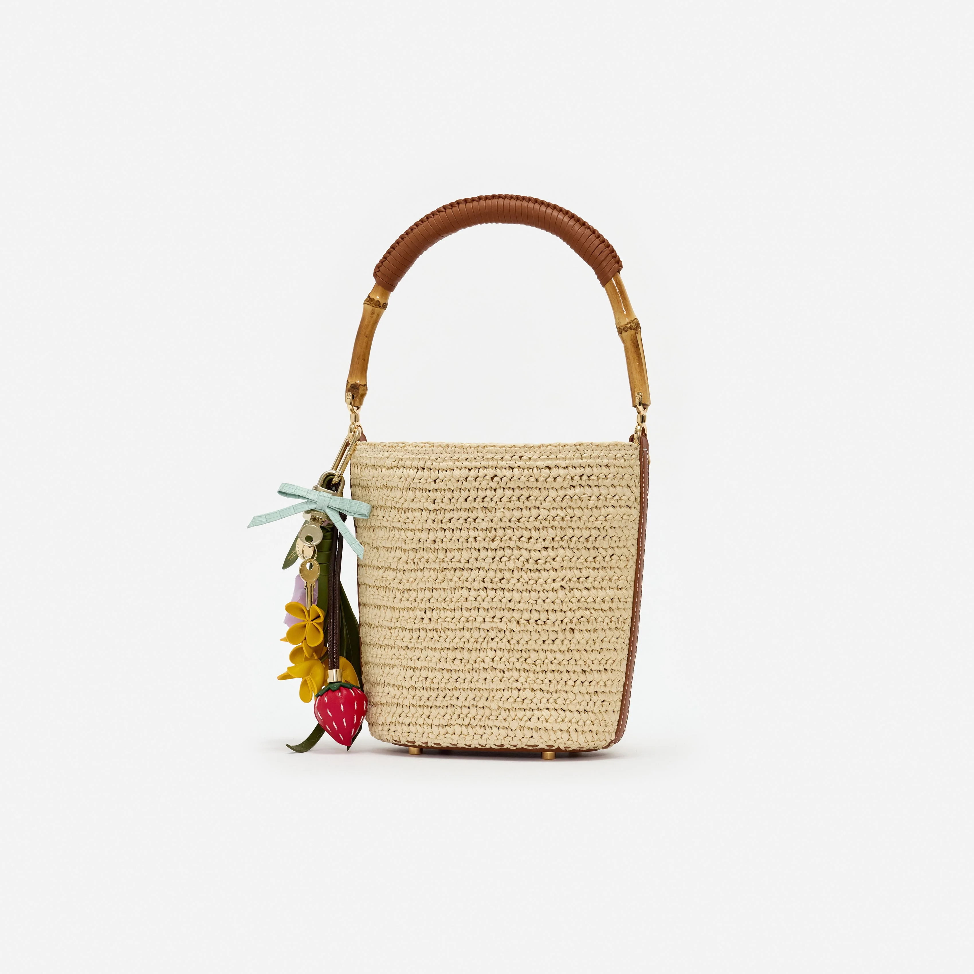 Raffia Charm Bucket Bag - Image 2