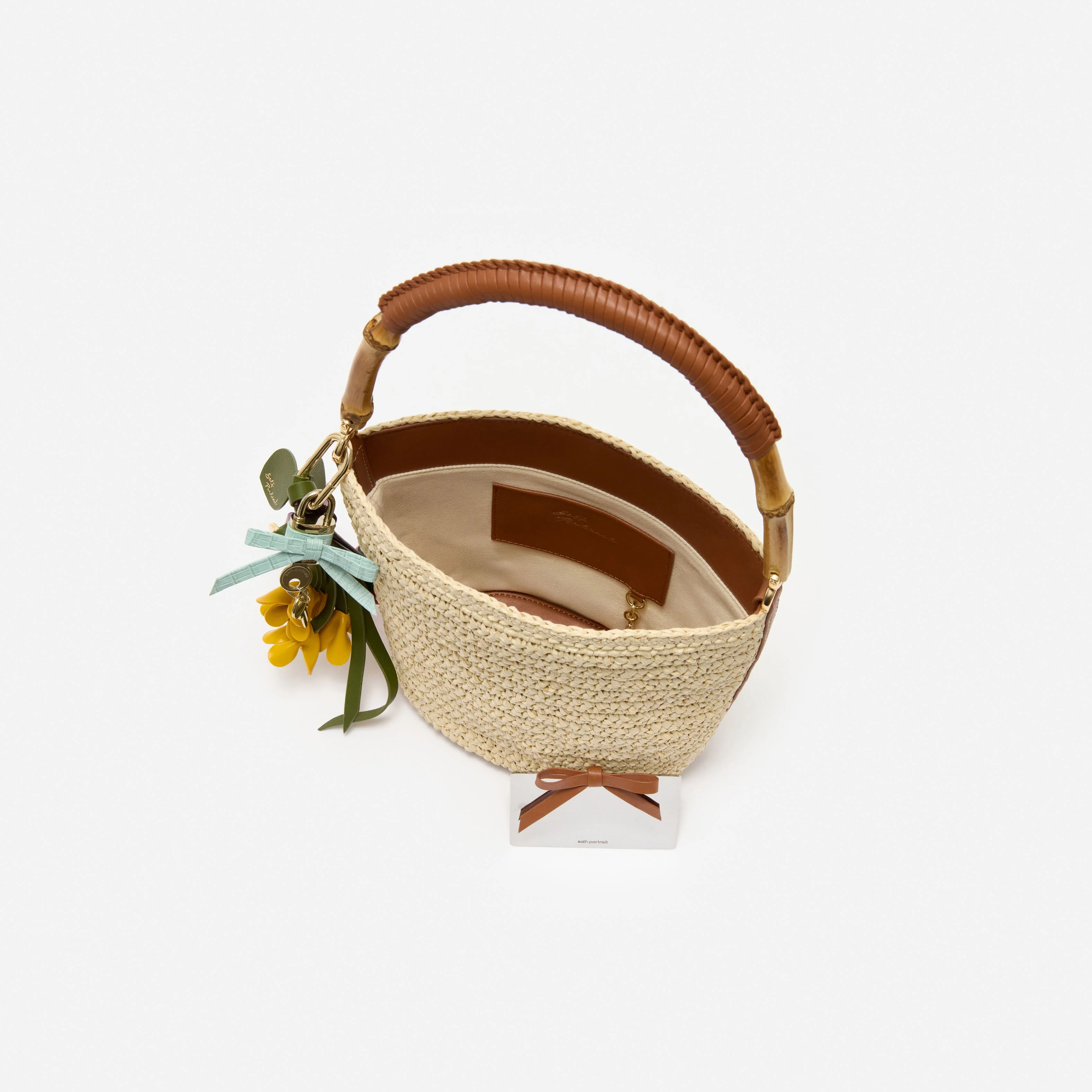 Raffia Charm Bucket Bag - Image 4