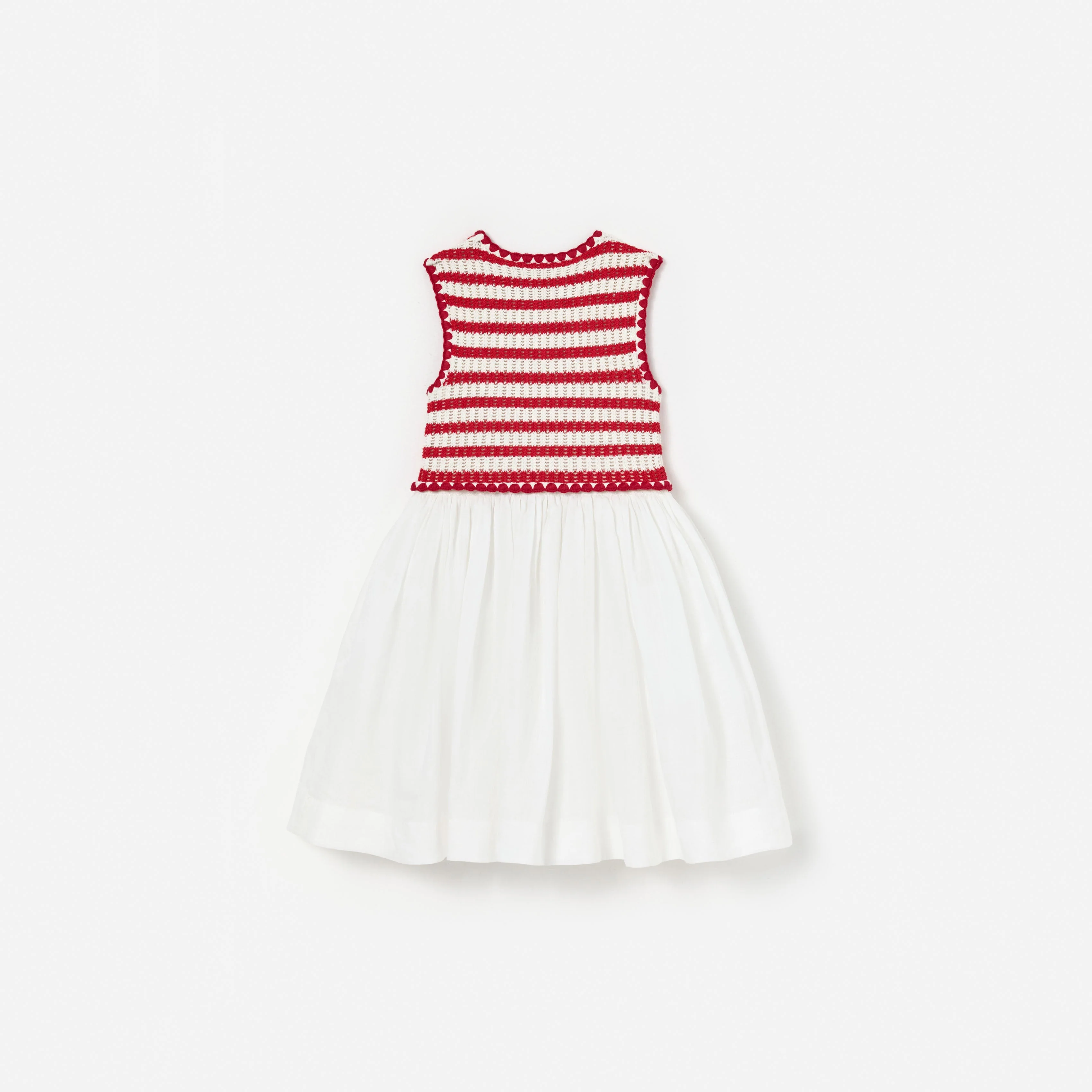 Red Striped Crochet Floaty Dress - Image 2