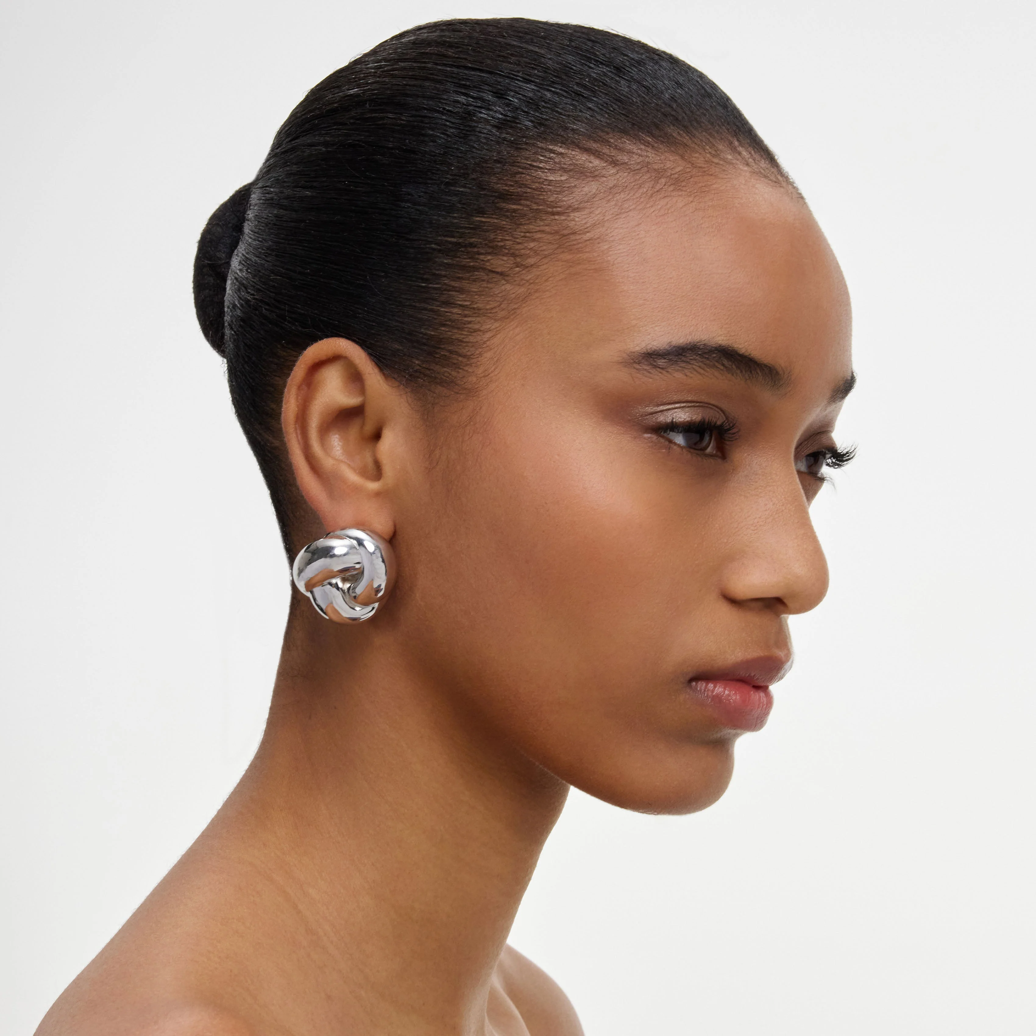 Silver Knot Earrings - Image 2