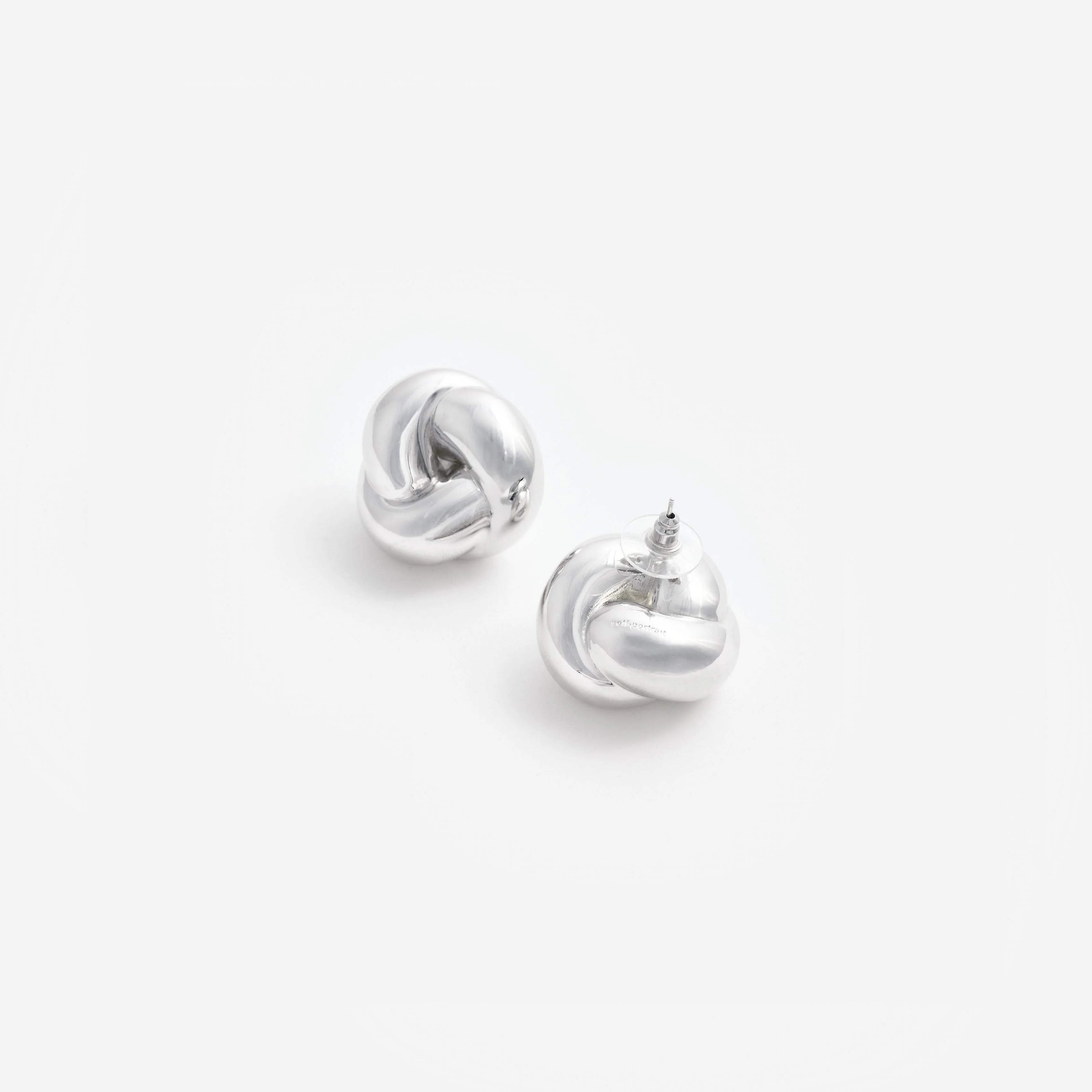 Silver Knot Earrings - Image 3