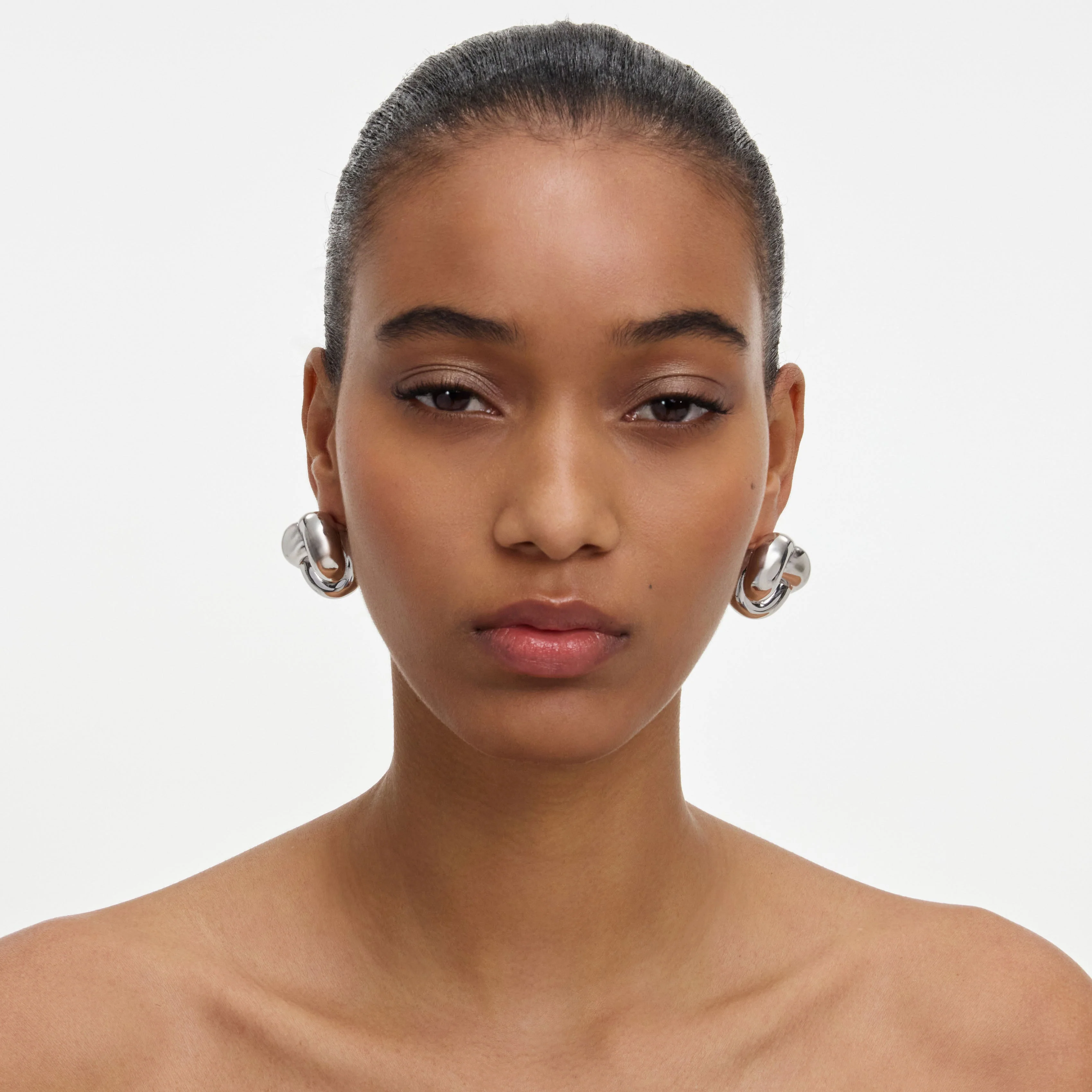 Silver Knot Earrings - Image 4