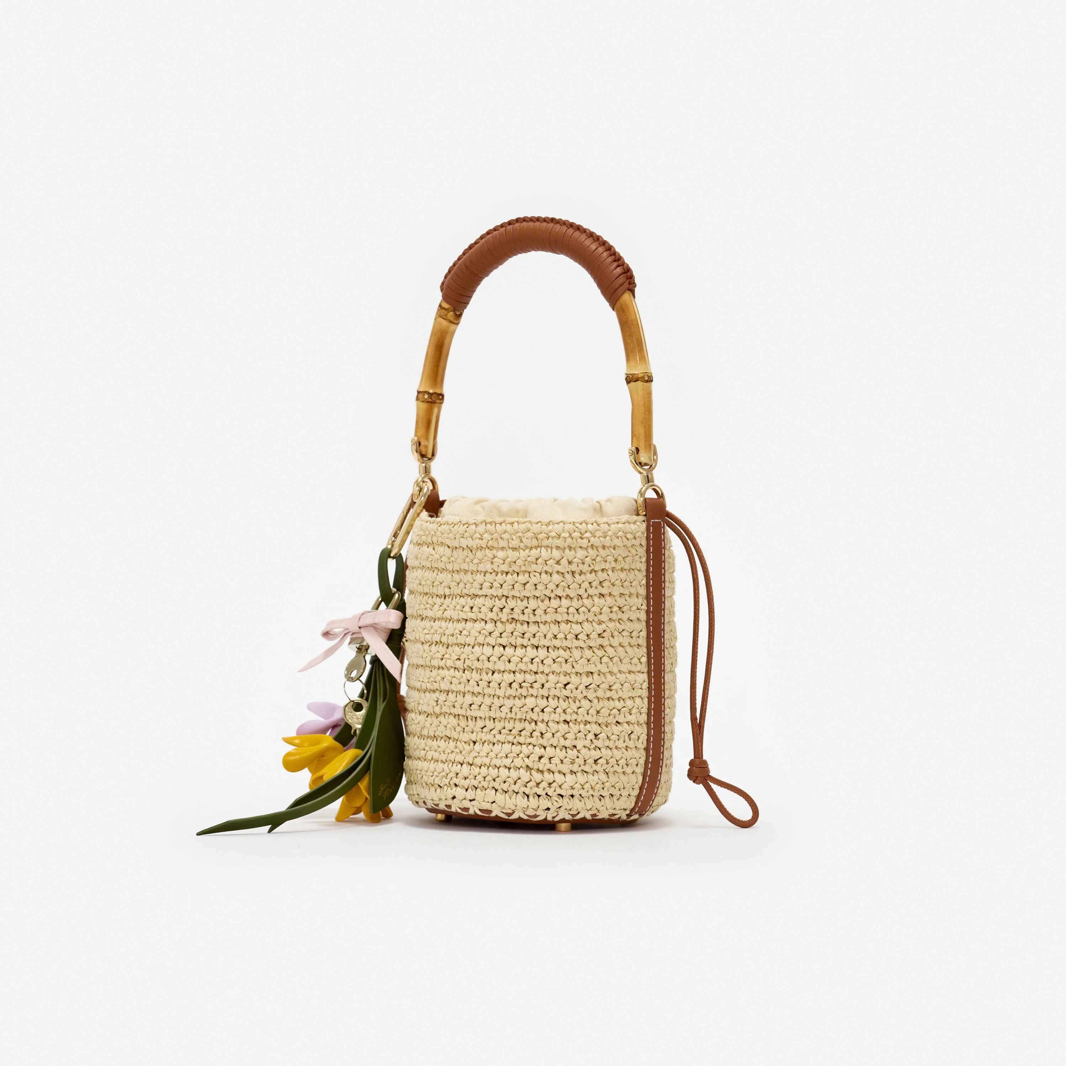 Soft Raffia Bucket Bag - Image 2