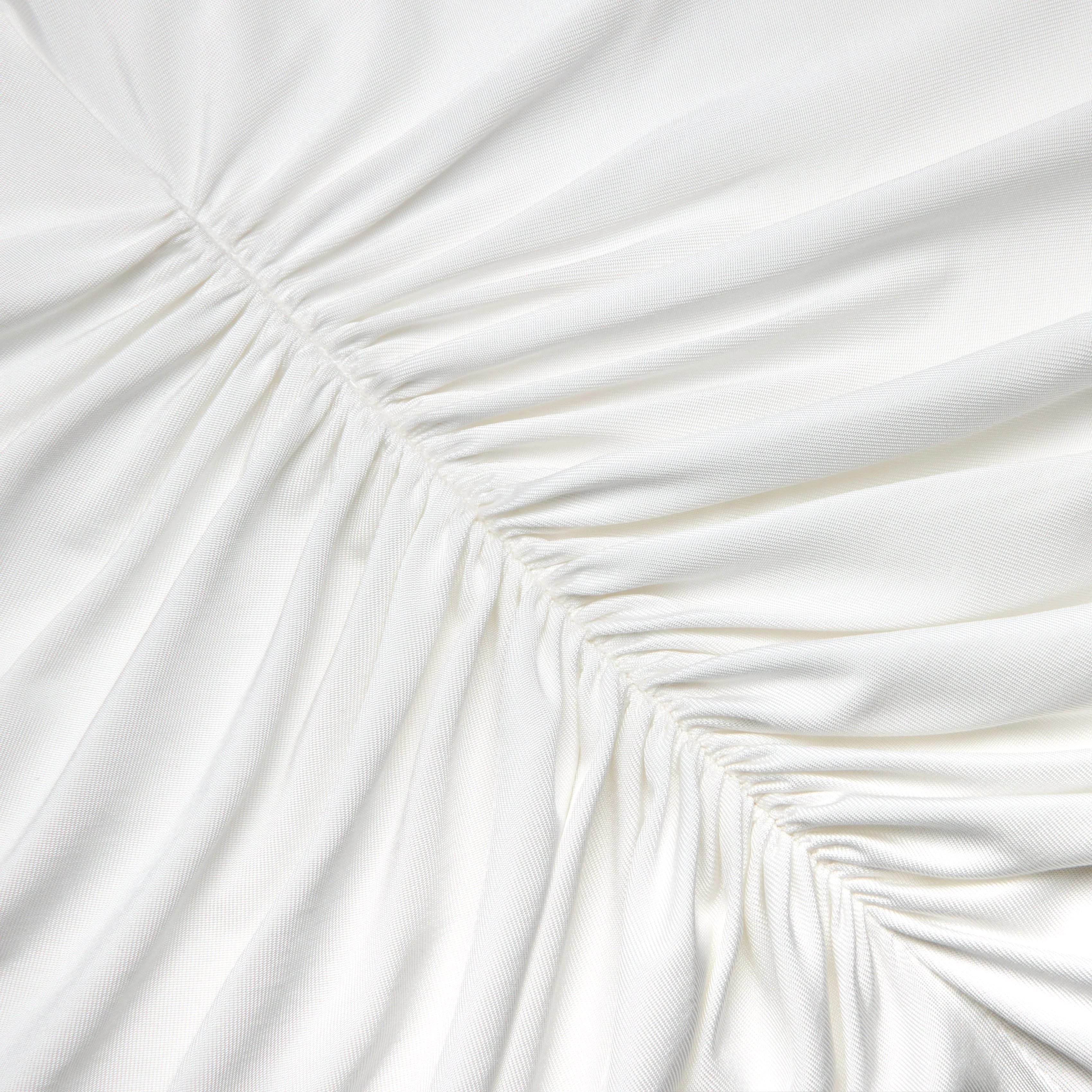 White Jersey Ruched Maxi Dress - Image 6