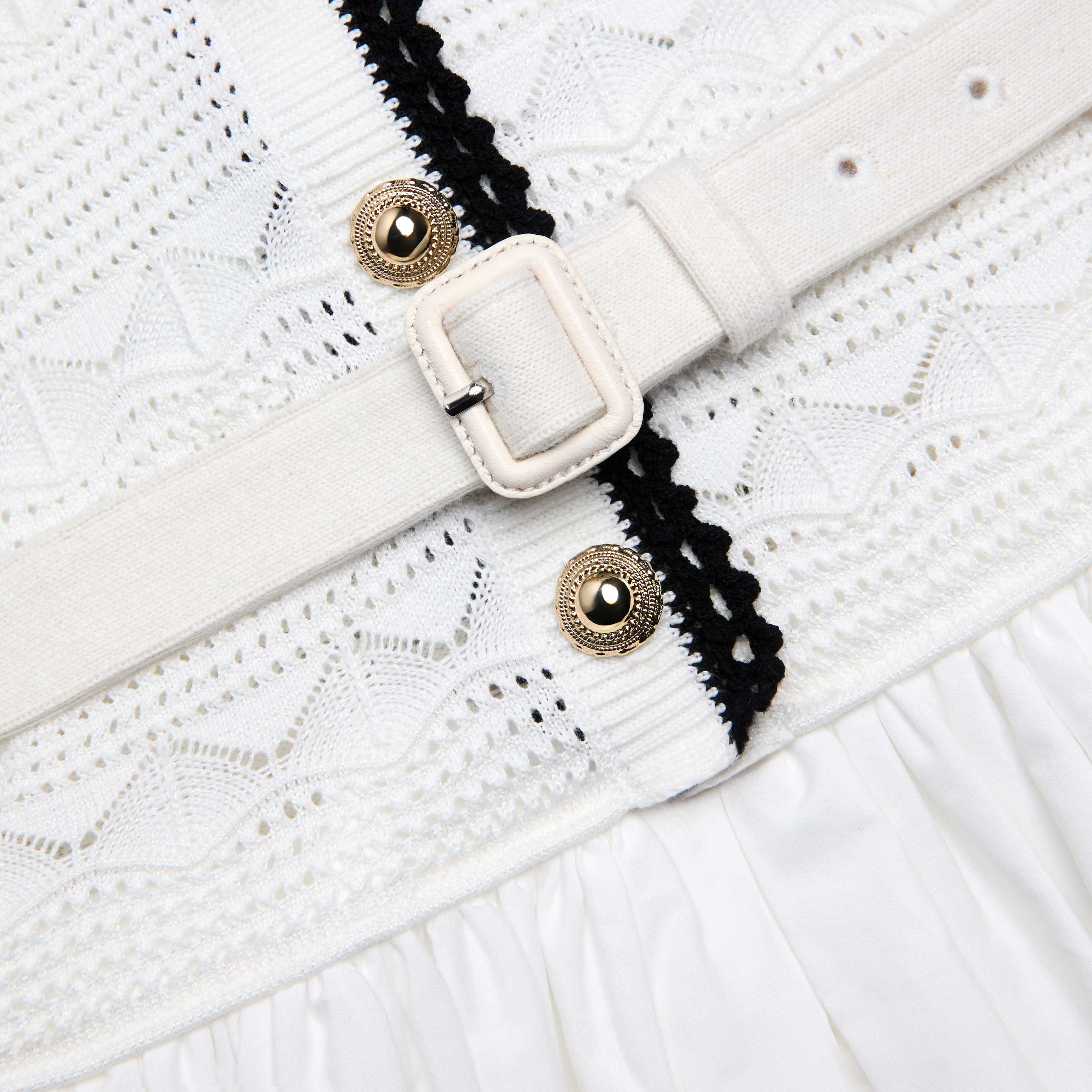 White Knit Linen Midi Dress - Image 5