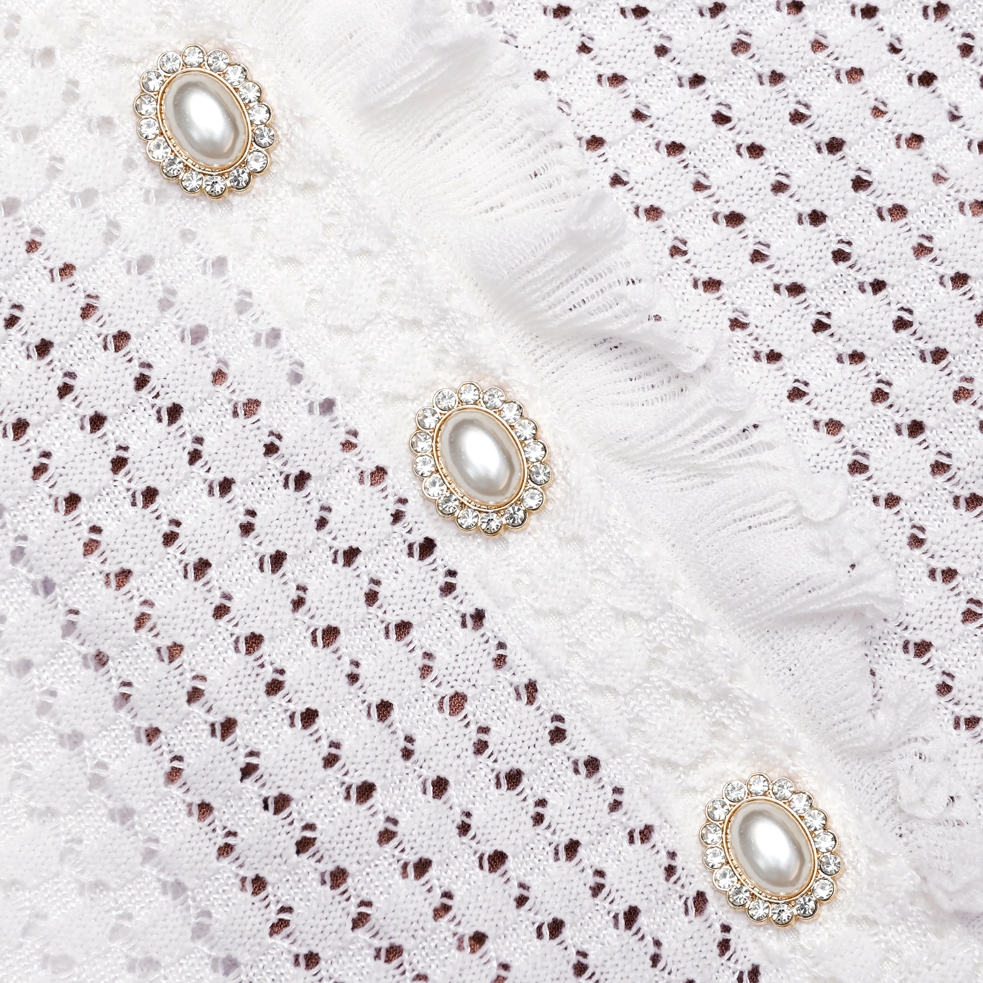 White Pointelle Knit Flare Midi Dress - Image 7