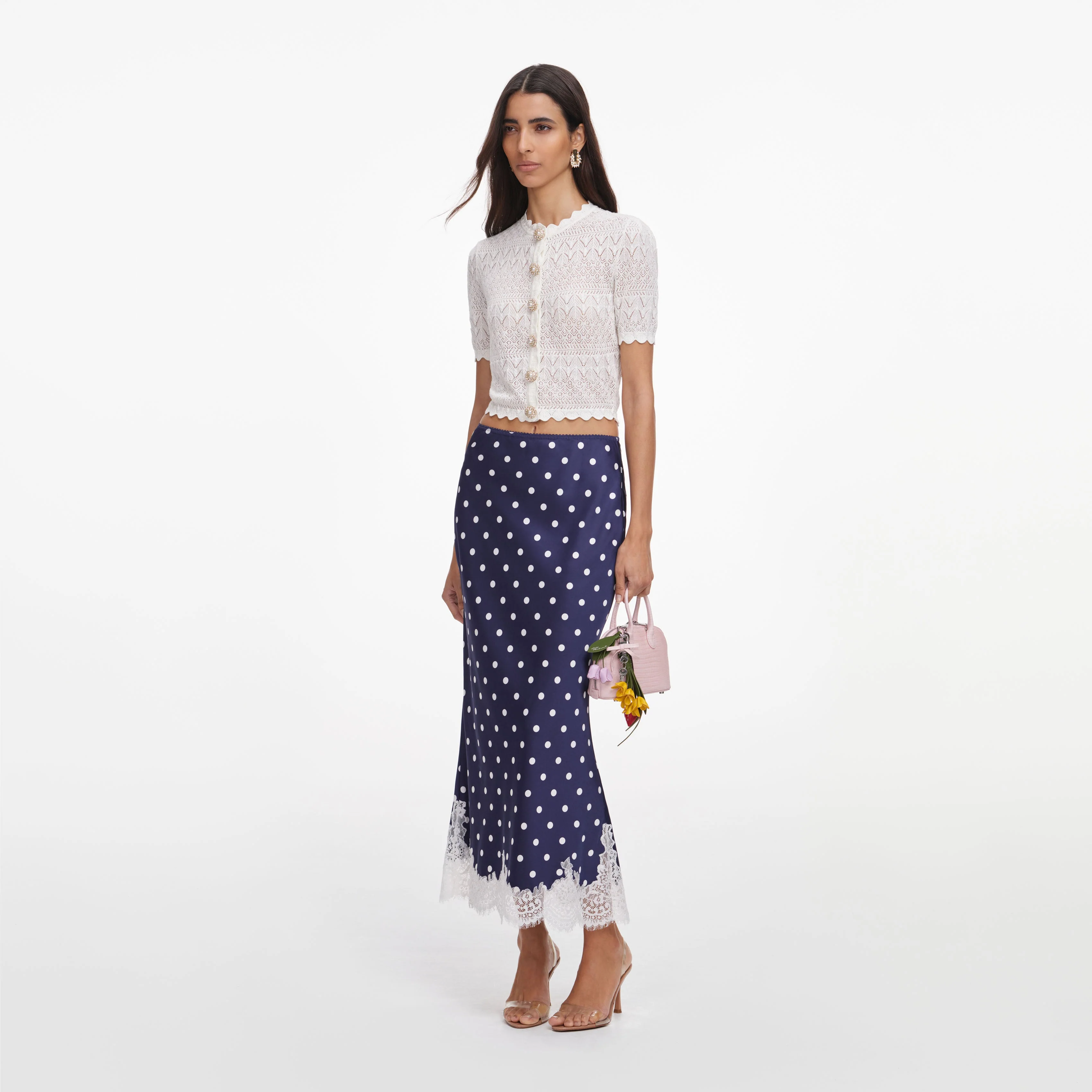 White Pointelle Knit Top - Image 2