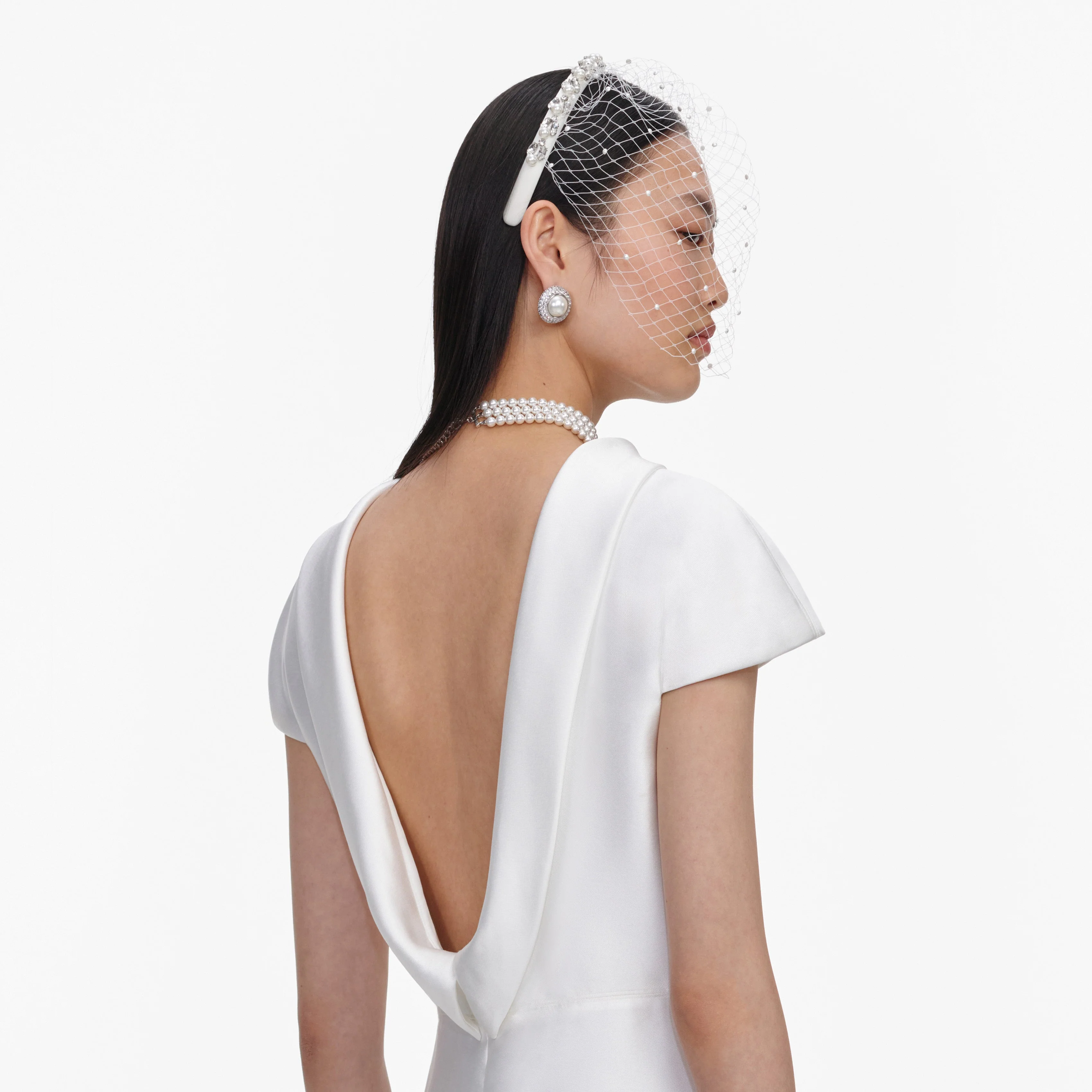 White Taffeta Collared Maxi Dress - Image 5
