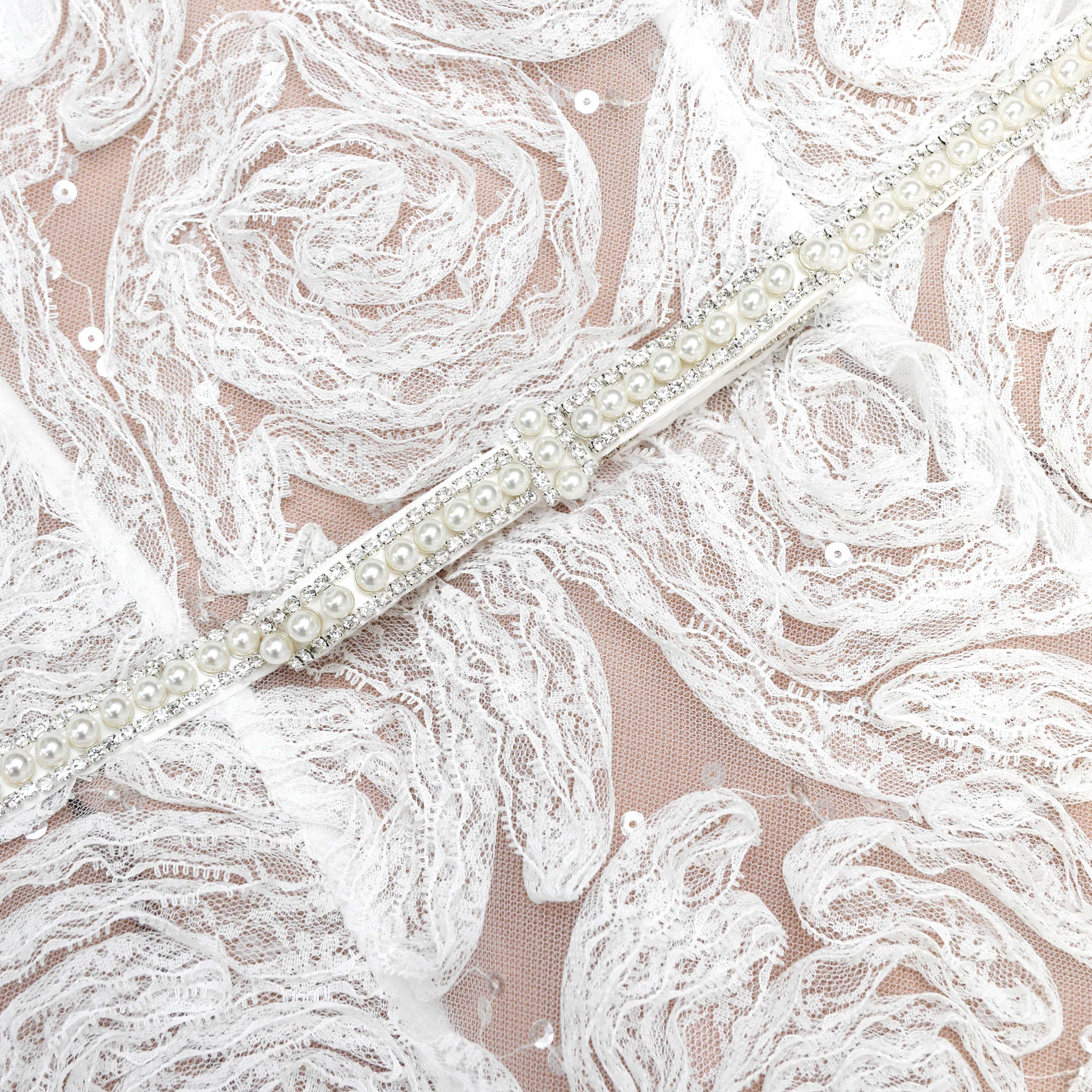 White Tulle Lace Midi Dress - Image 6