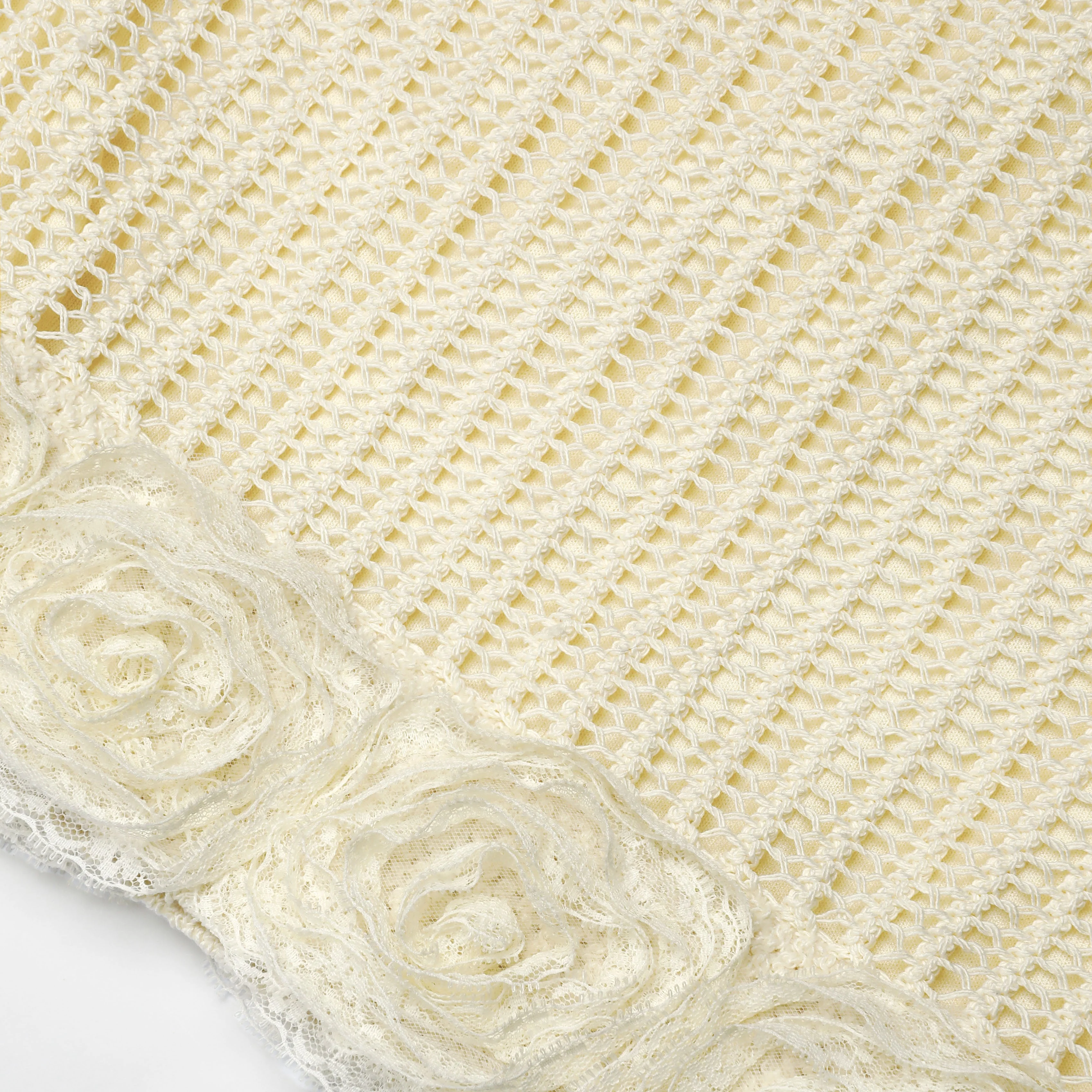 Yellow Crochet Flower Knit Mini Skirt - Image 6